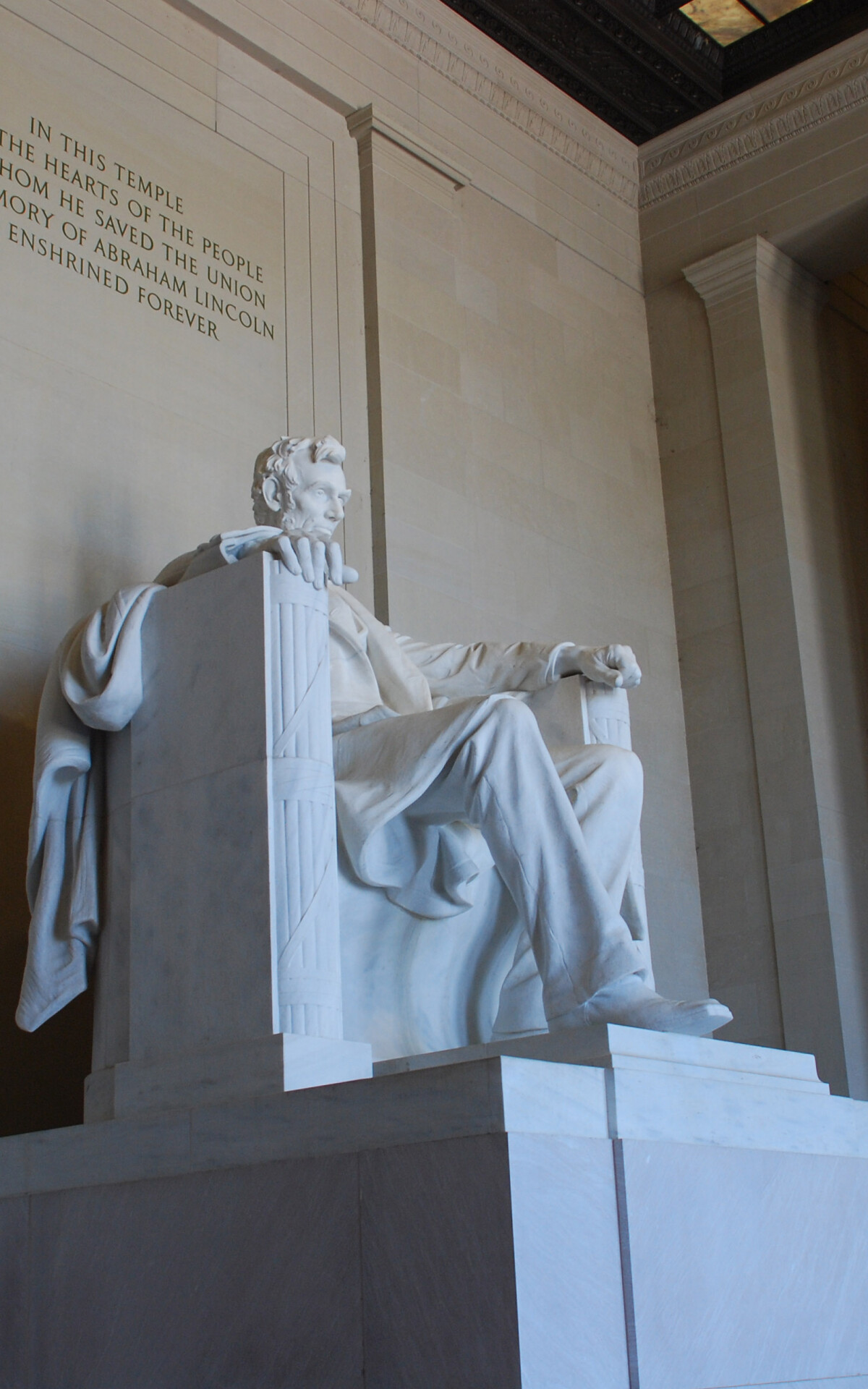 Abraham Lincoln seated, Memorial's grandeur, Travel inspiration, Historical wallpaper, 1200x1920 HD Phone