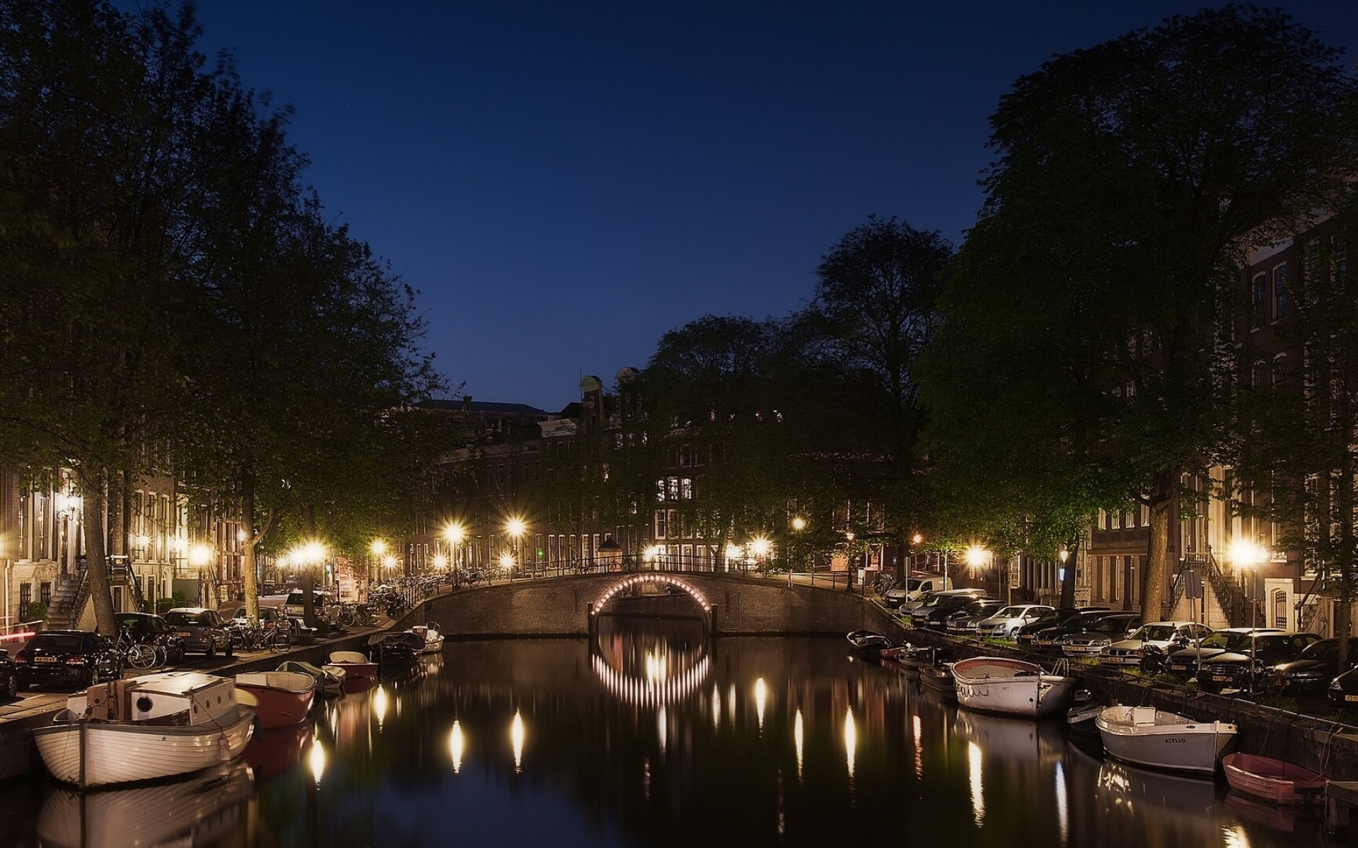 Amsterdam night lights, Holland cityscape, Tranquil setting, Netherlands travels, 1920x1200 HD Desktop