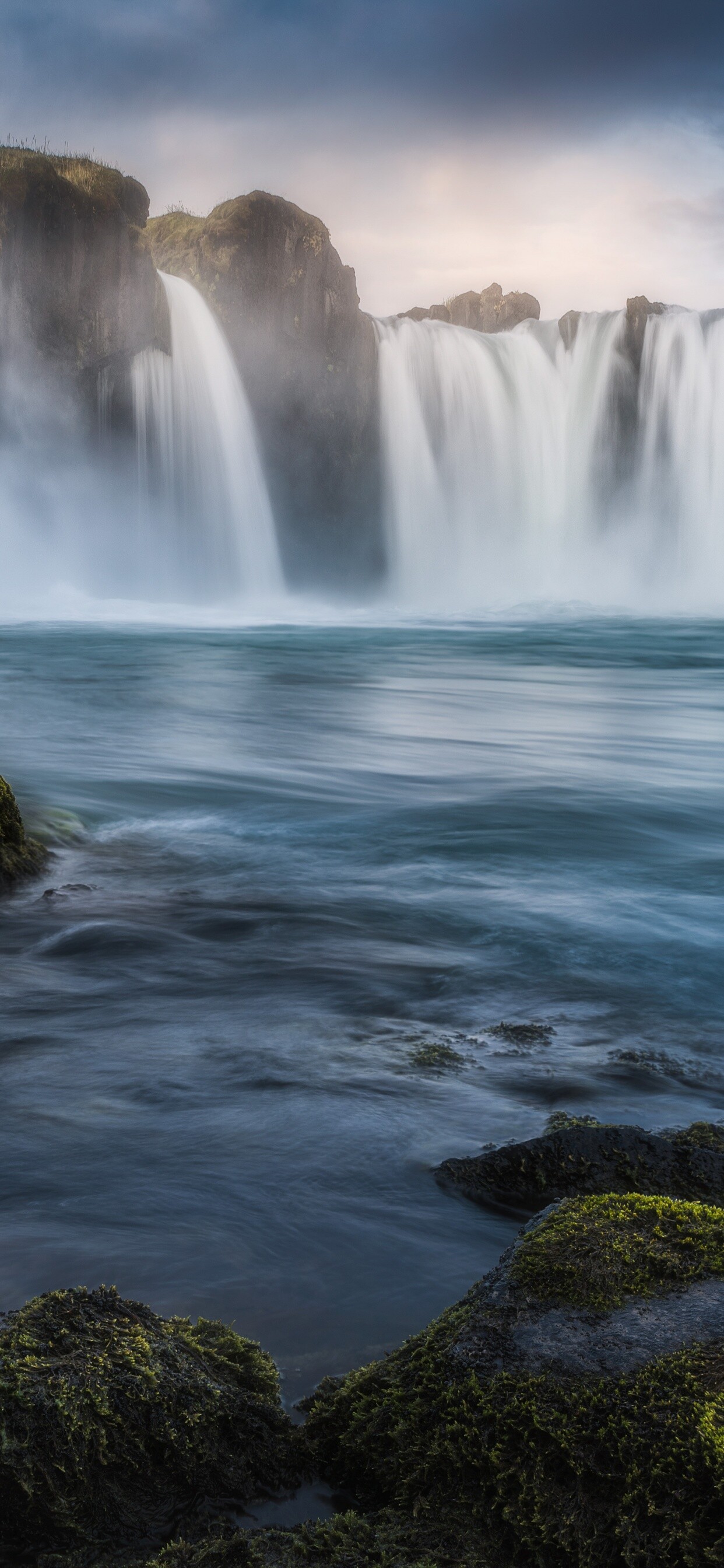 Godafoss waterfall, 4K beauty, Iceland's glory, Majestic sunrise, 1250x2690 HD Phone