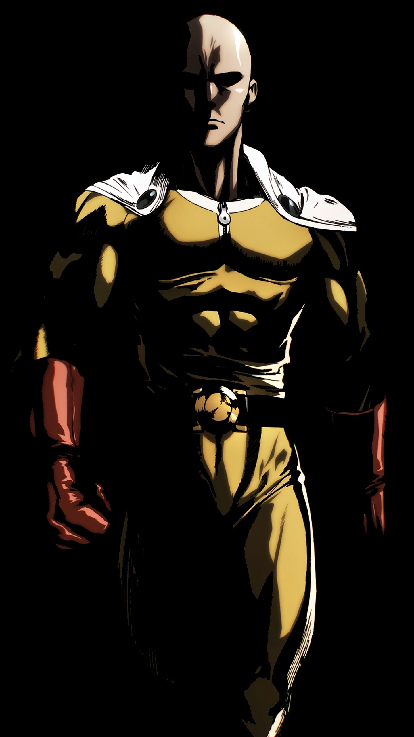 One-Punch Man, Saitama's 4k wallpaper, PC desktop, Epic superhero art, 1440x2560 HD Phone