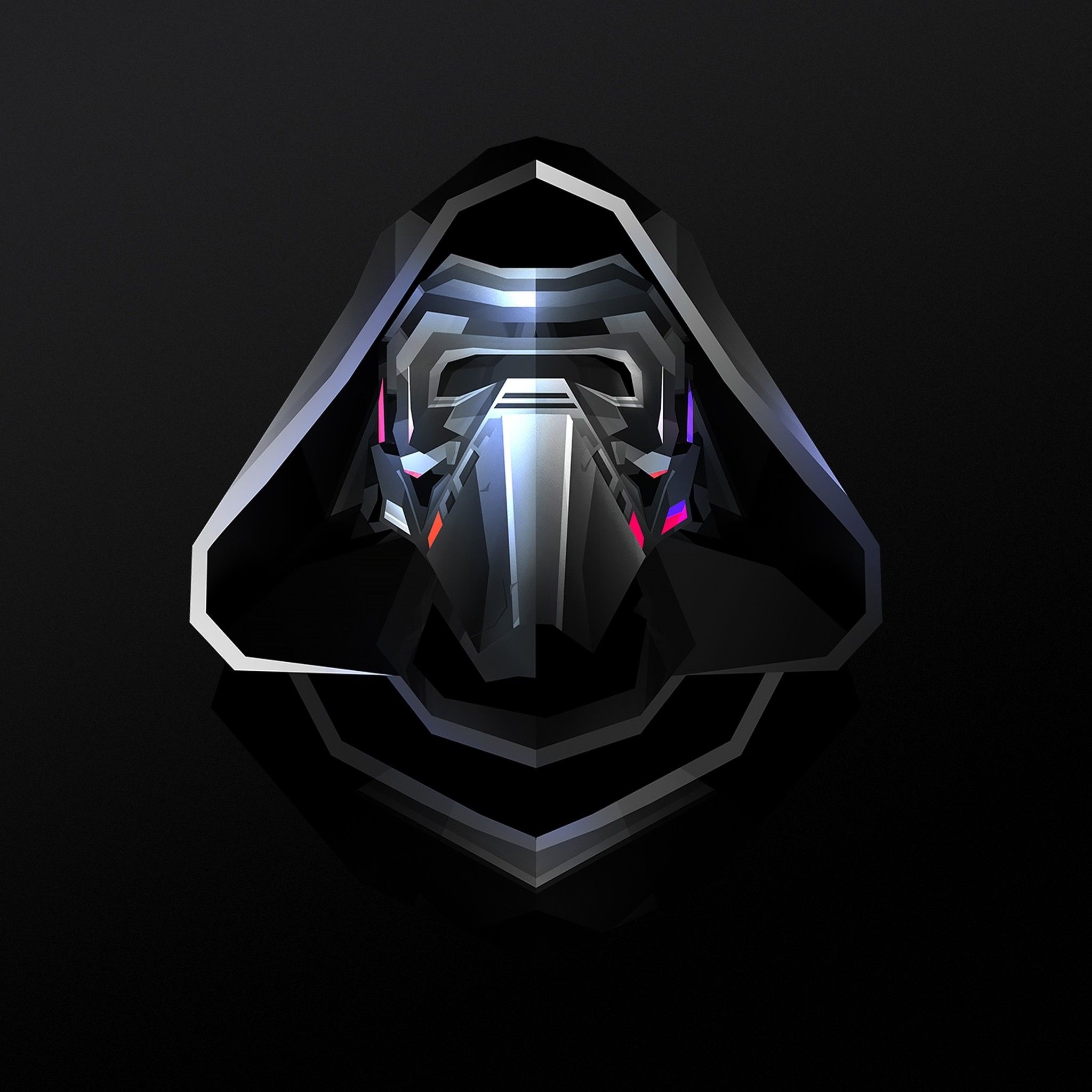 Kylo Ren Mask, Star Wars fan art, Iconic movie villain, Dark side warrior, 2050x2050 HD Phone