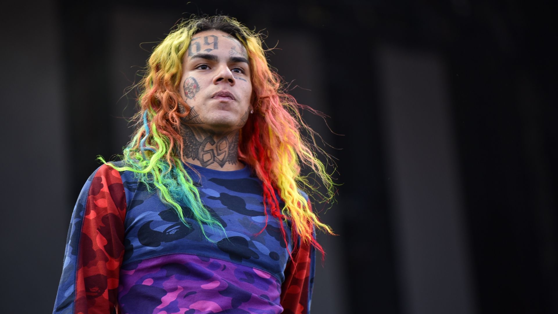 6ix9ine, 'Stoopid' song, Sarah Walker's post, Artistic representation, 1920x1080 Full HD Desktop