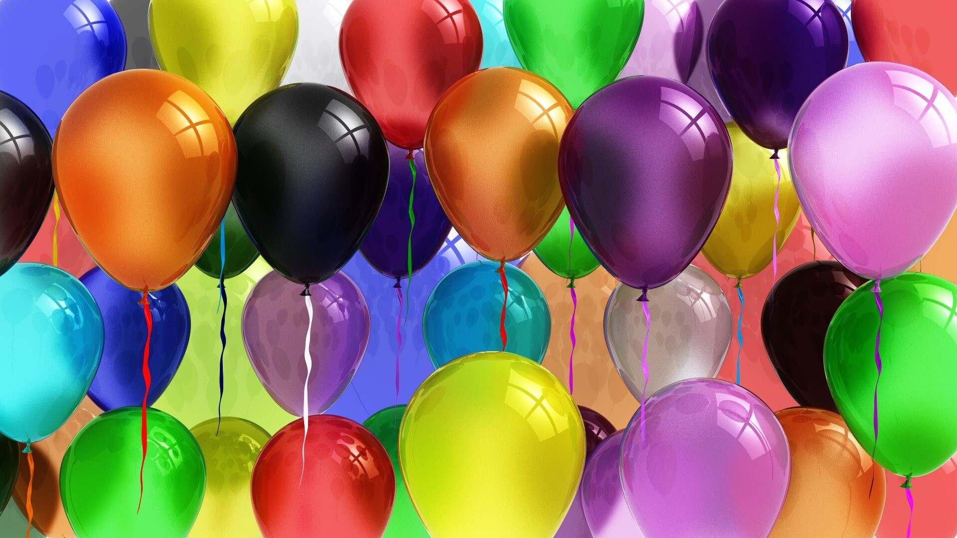 Bright balloons, Desktop decor, Joyful atmosphere, Vibrant colors, 1920x1080 Full HD Desktop