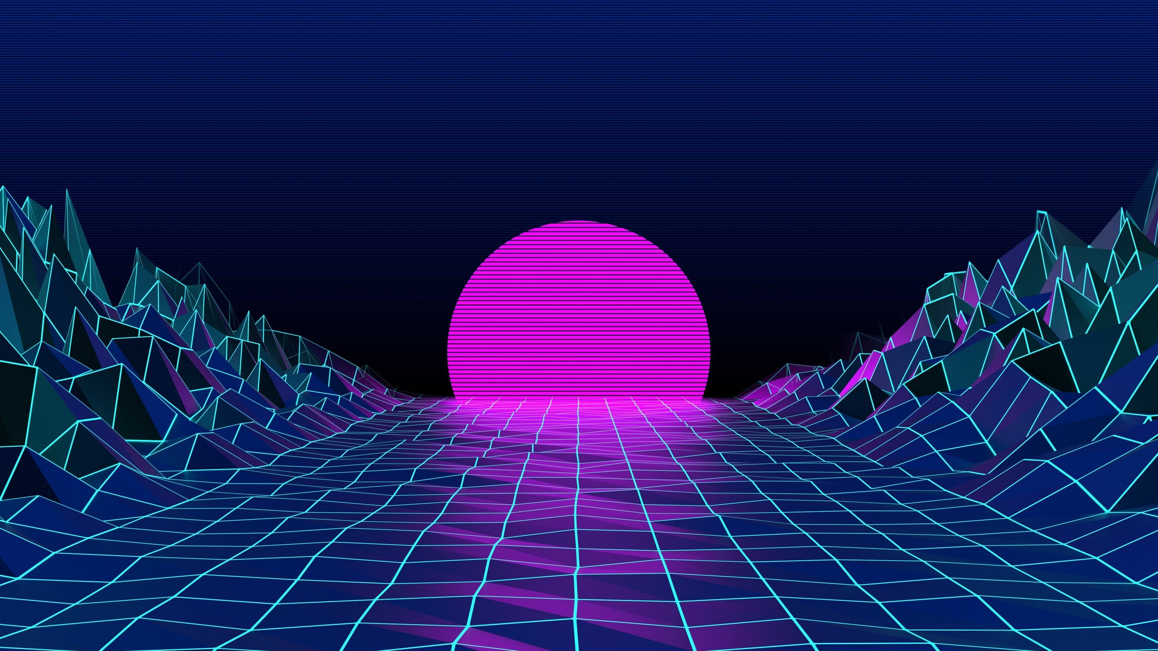 Synthwave, Neon Wallpaper, 3840x2160 4K Desktop