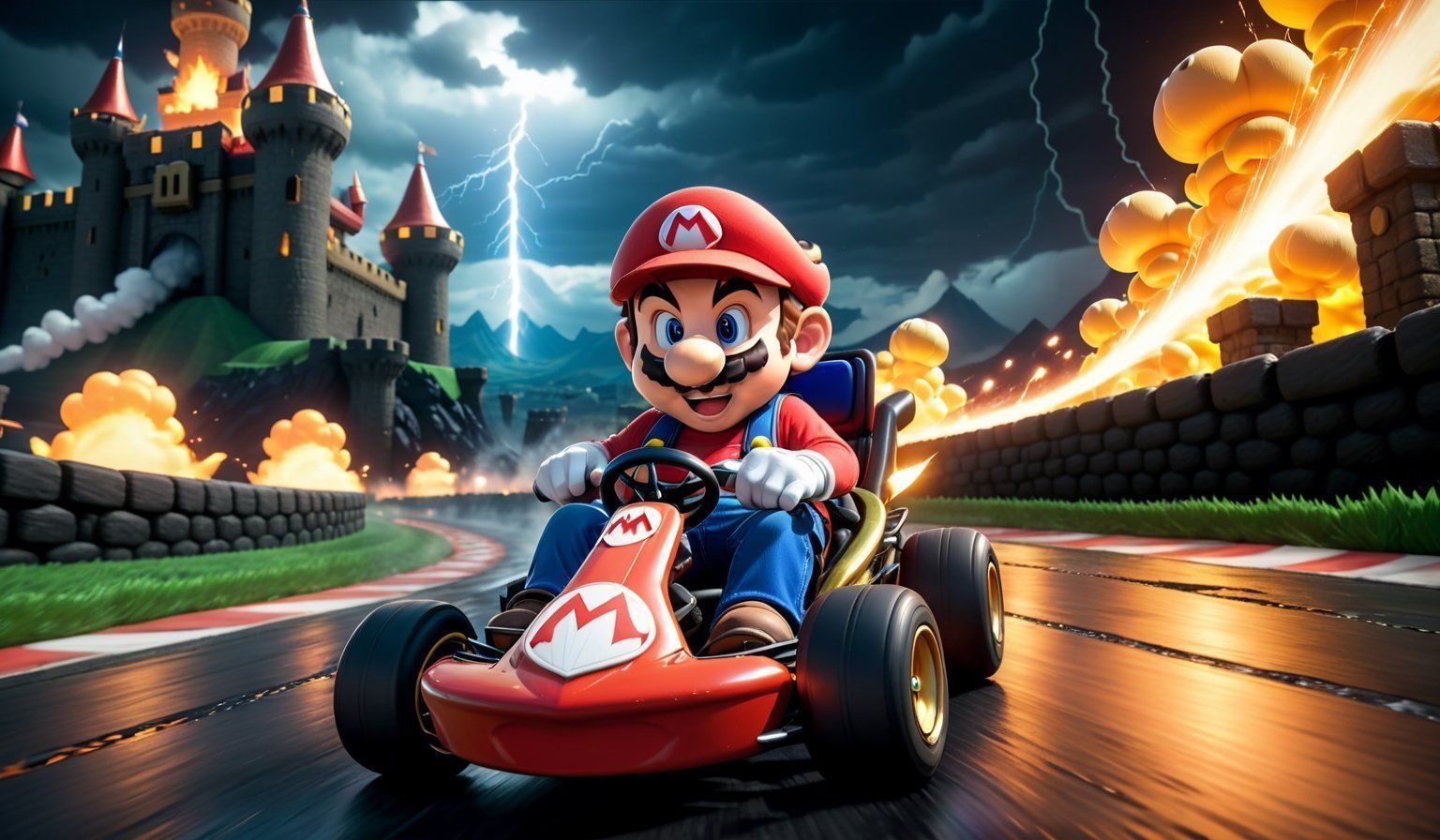 Mario Kart 8 Deluxe, Mario Castle Wallpaper, 1540x900 HD Desktop