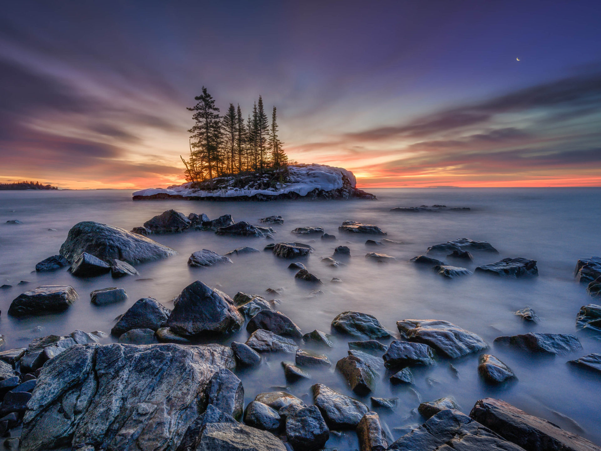 Tombolo island, Lake Superior, Minnesota, 1920x1440 HD Desktop