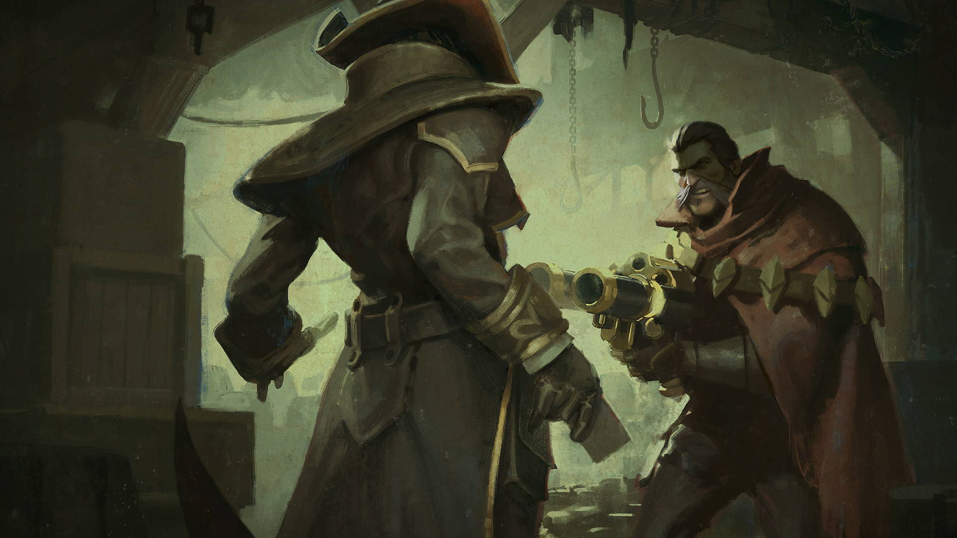 Gangplank, Bilgewater event, Miss Fortune rivalry, Factions clash, 1920x1080 Full HD Desktop