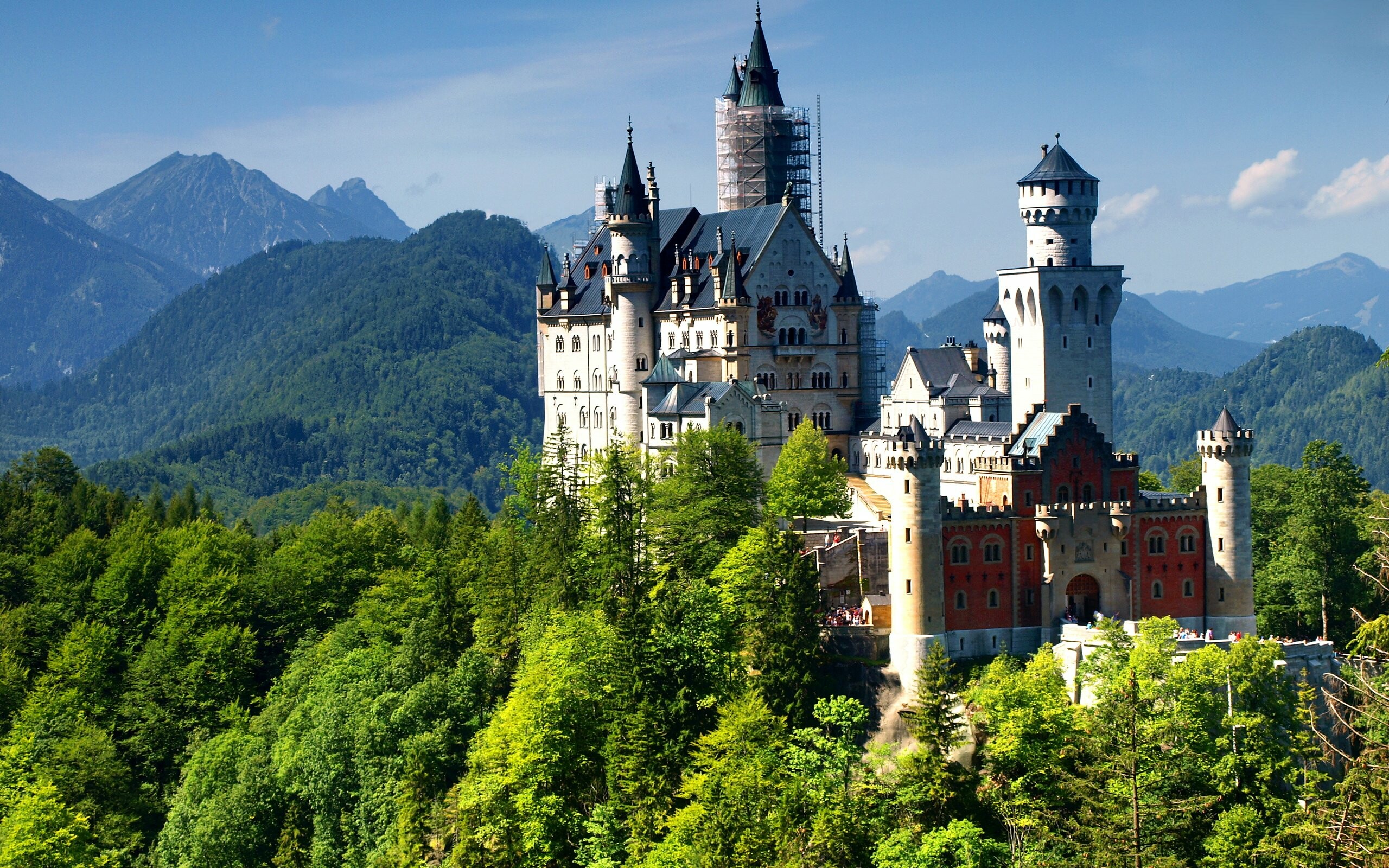 Neuschwanstein Castle Germany, Alpine backdrop, Bavarian charm, Desktop and mobile backgrounds, 2560x1600 HD Desktop