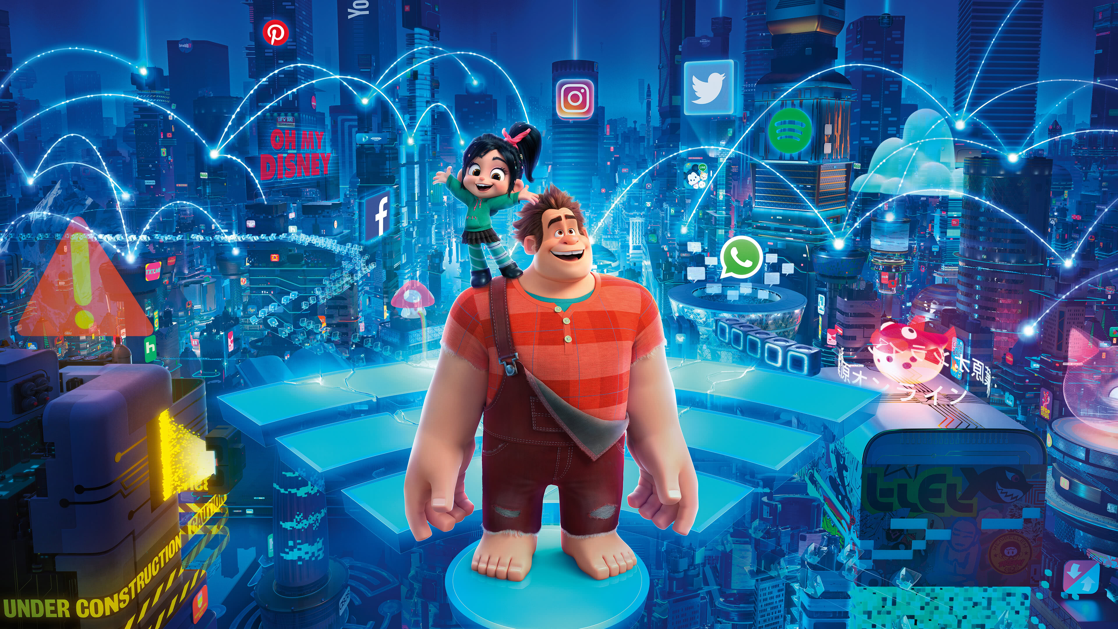 Ralph and Vanellope, Wreck-It Ralph Wallpaper, 3840x2160 4K Desktop