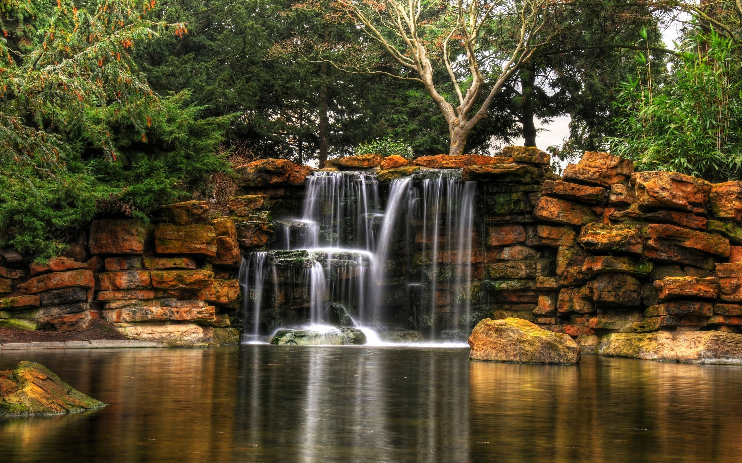 Highfields Park Cascade, Waterfalls Wallpaper, 2560x1600 HD Desktop