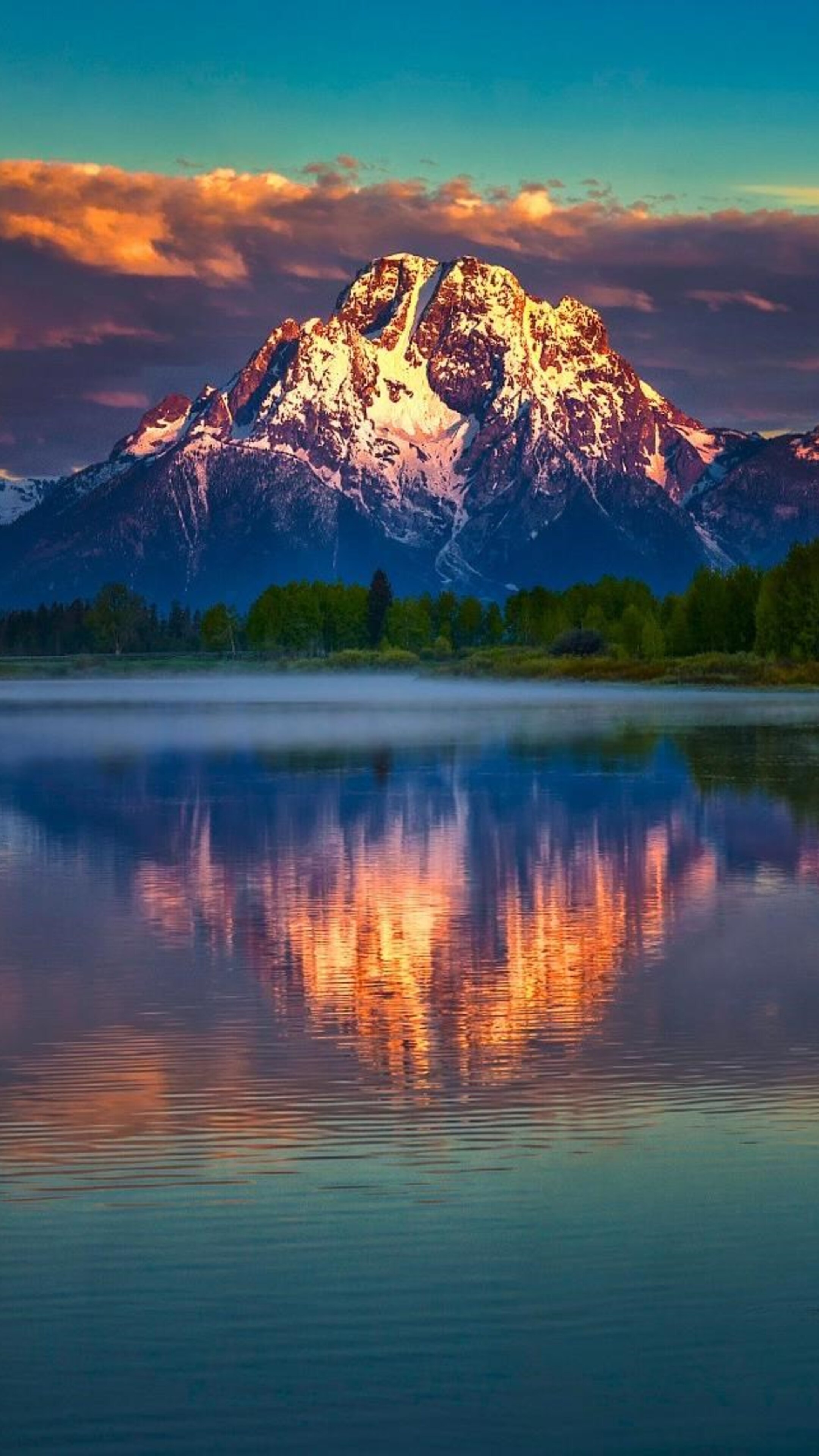 Mount Moran, Grand Teton National Park Wallpaper, 2160x3840 4K Phone