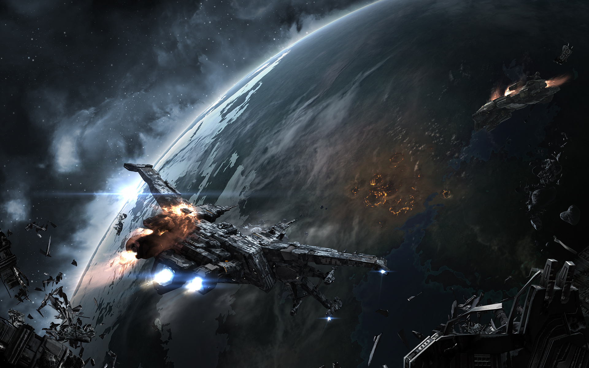 EVE Online, Desktop wallpapers, Gaming art, Planets and spaceships, 1920x1200 HD Desktop