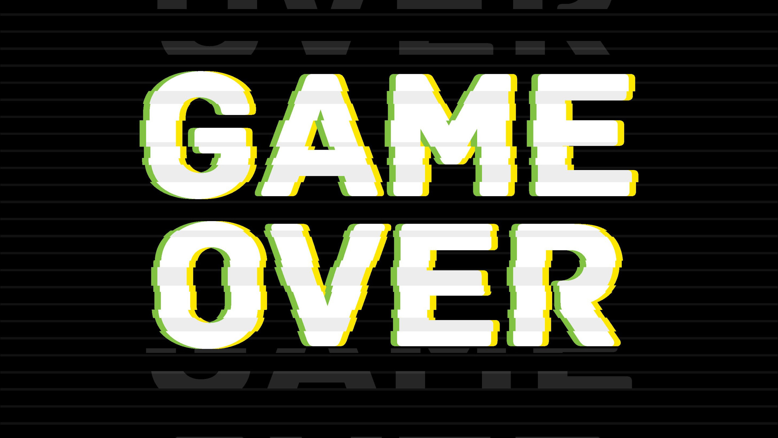 Game Over, Black background, Dramatic effect, Intense, 2560x1440 HD Desktop