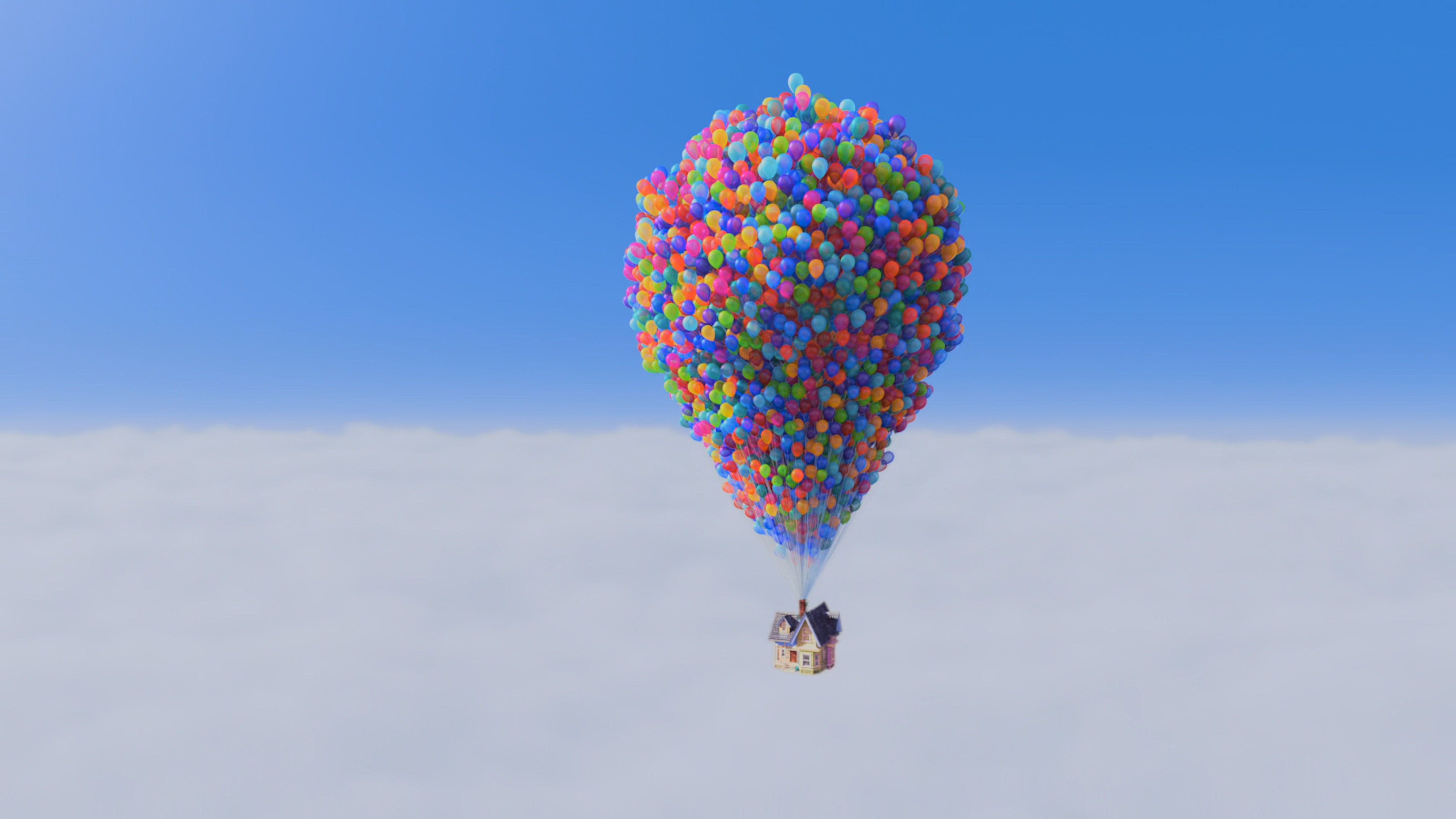 Up 2009 movie, Cluster Ballooning Wallpaper, 3840x2160 4K Desktop