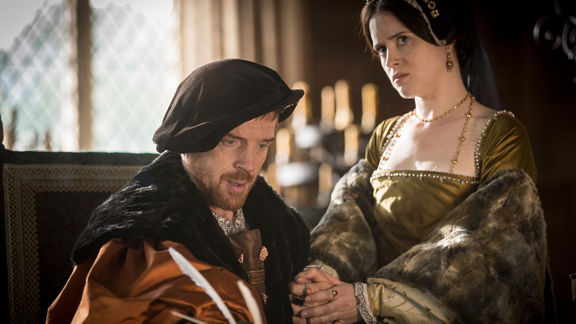 Wolf Hall, Brilliant portrayal, Claire Foy as Anne Boleyn, Historical TV drama, 1920x1080 Full HD Desktop