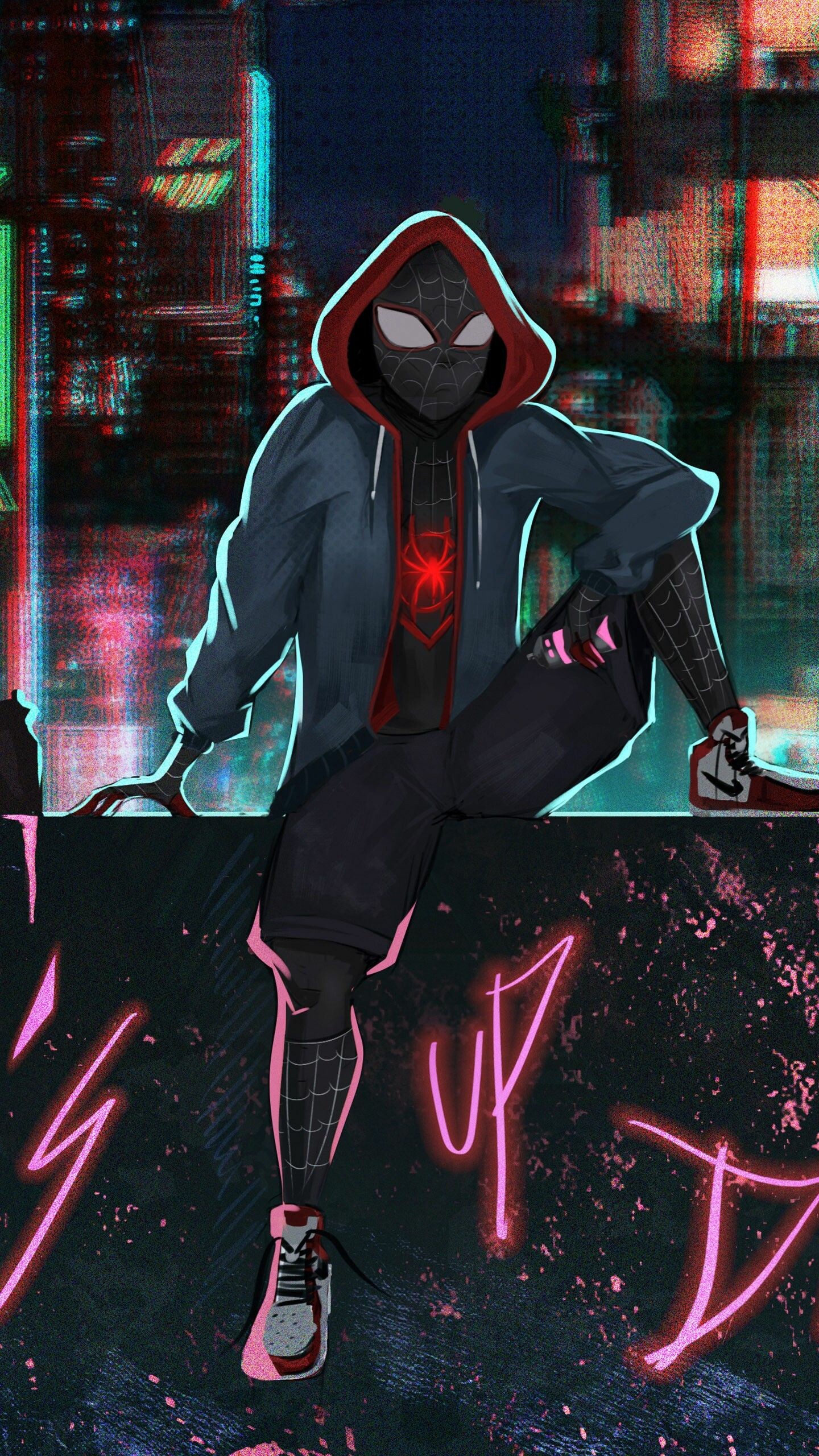 Spider-Man: Into the Spider-Verse, Animated superhero adventure, Striking Spider-Man wallpaper, HD quality, 1440x2560 HD Phone