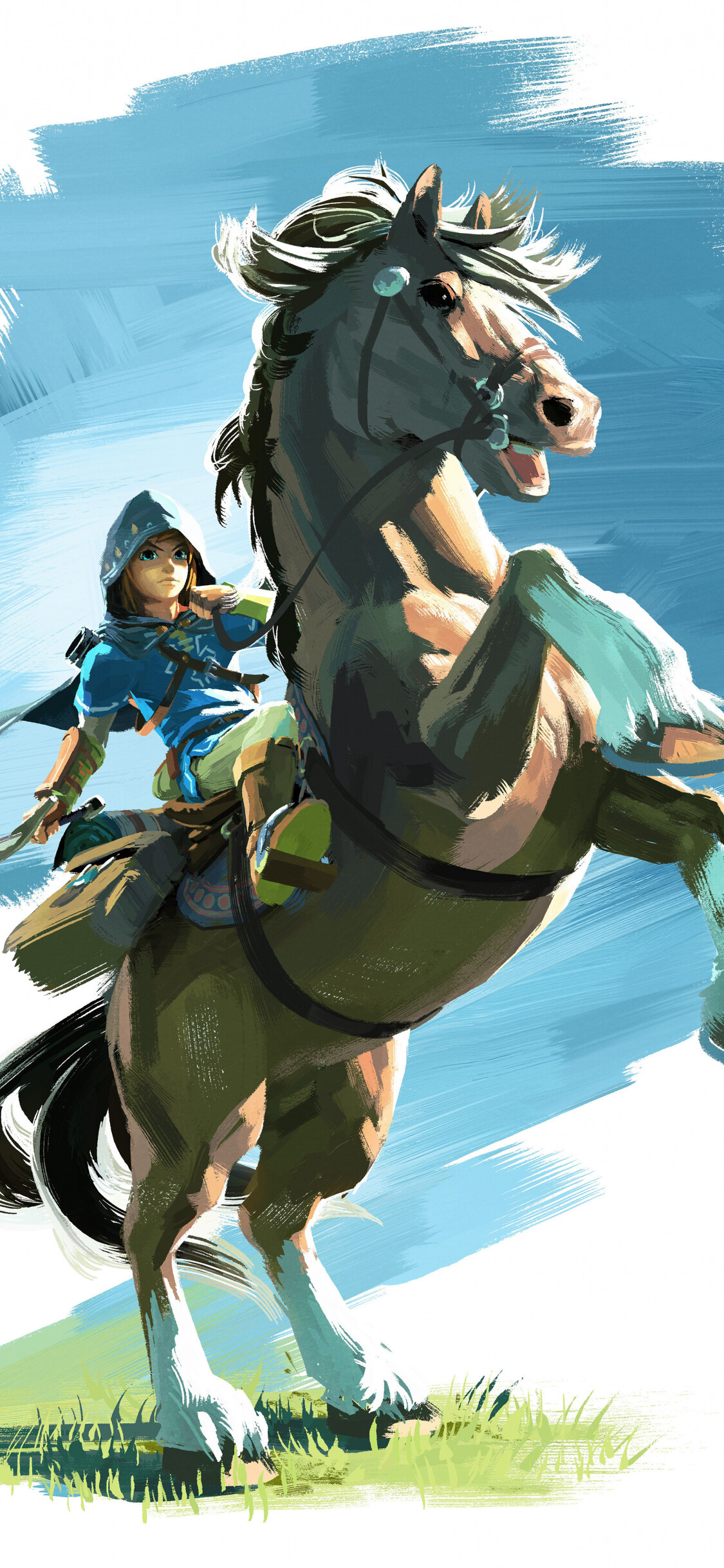 Legend of Zelda, Breath of the Wild 2, Horse ride wallpaper, iPhone X, 1130x2440 HD Phone