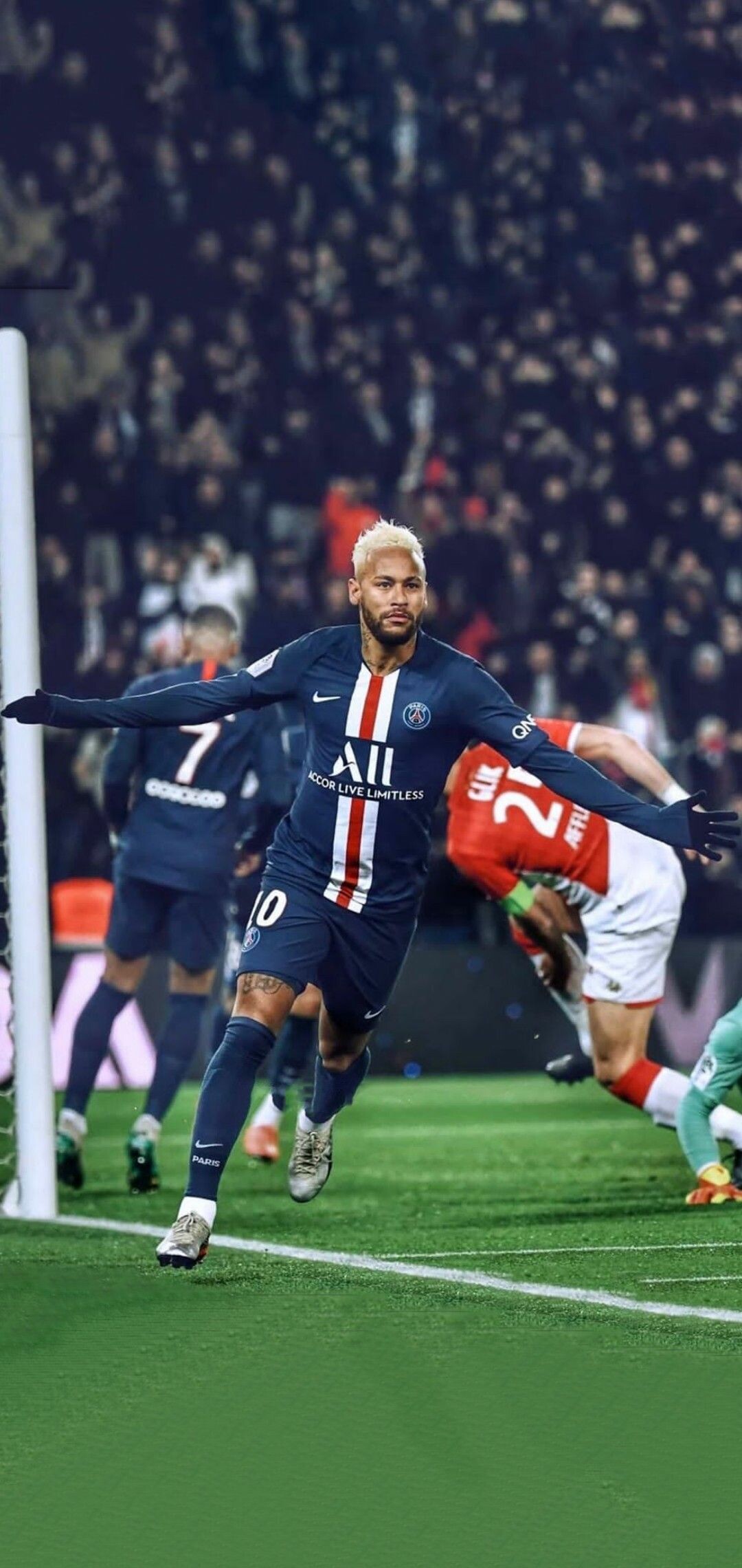 PSG vs AS Monaco, Neymar Wallpaper, 1080x2280 HD Phone