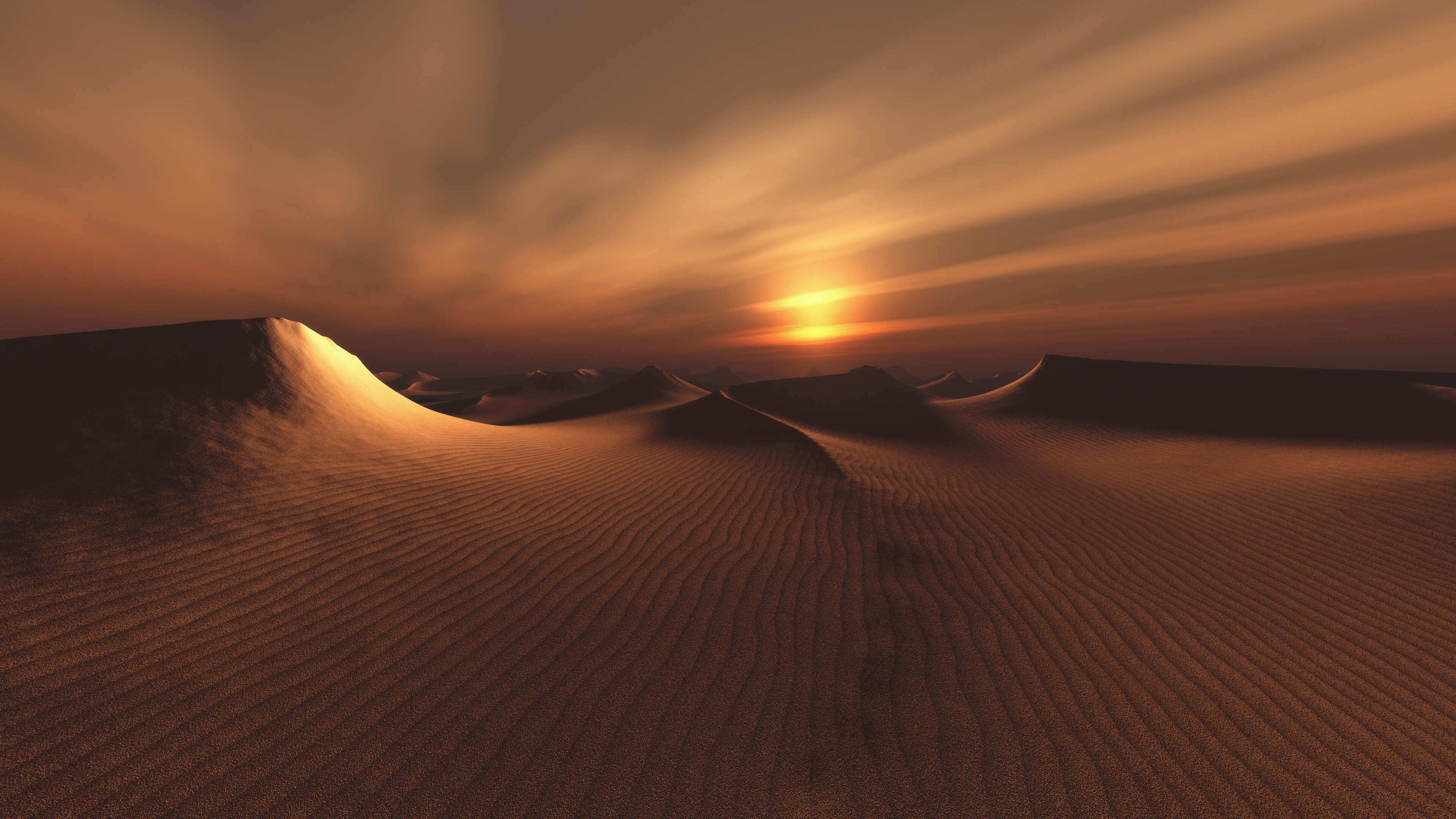 Dark nature wallpapers, Desert allure, Gloomy beauty, Enigmatic desert, 3840x2160 4K Desktop