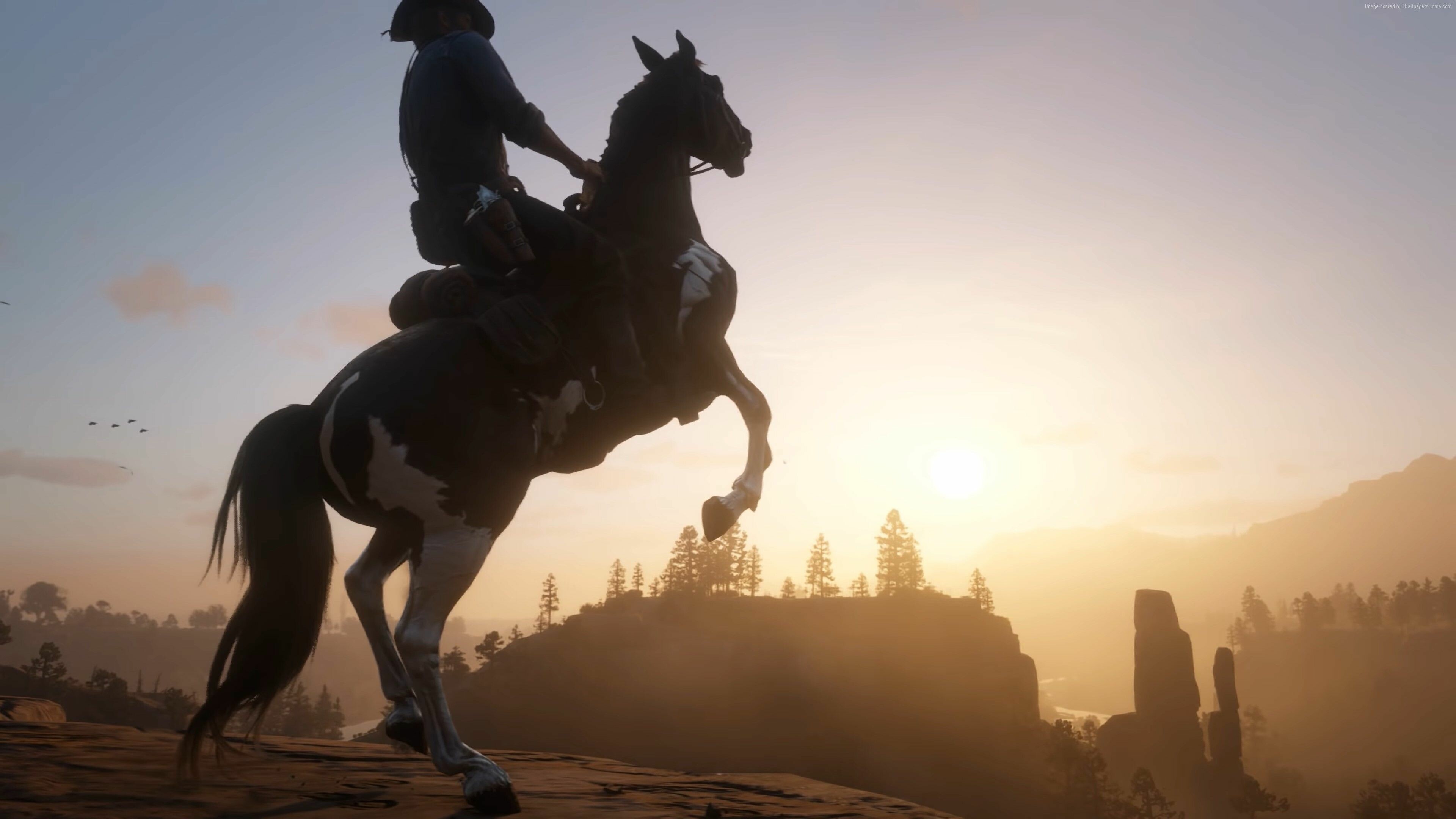 Red Dead Redemption 2, Majestic horses, 4K wallpaper beauty, Epic open-world, 3840x2160 4K Desktop