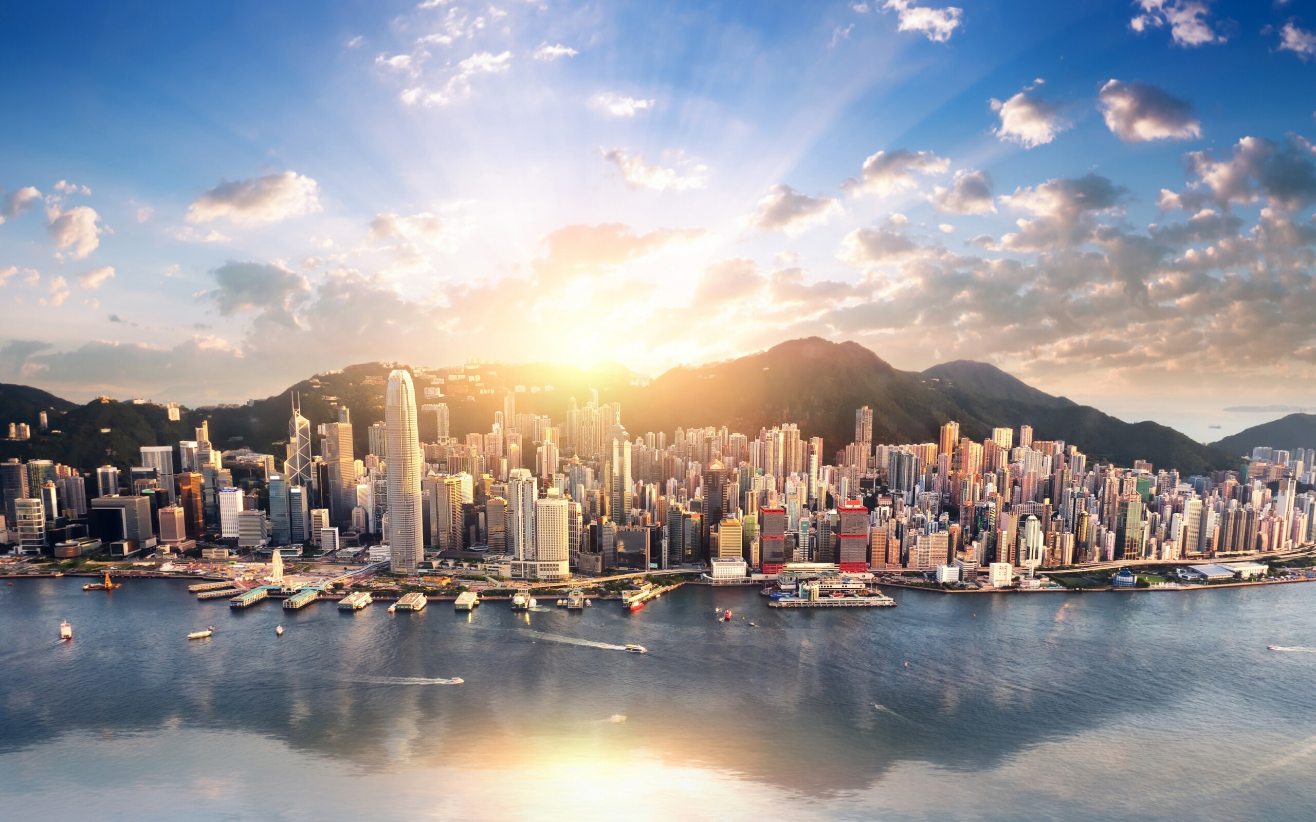 Hong Kong cityscape, Impressive buildings, Dual wide wallpaper, High-definition image, 2560x1600 HD Desktop