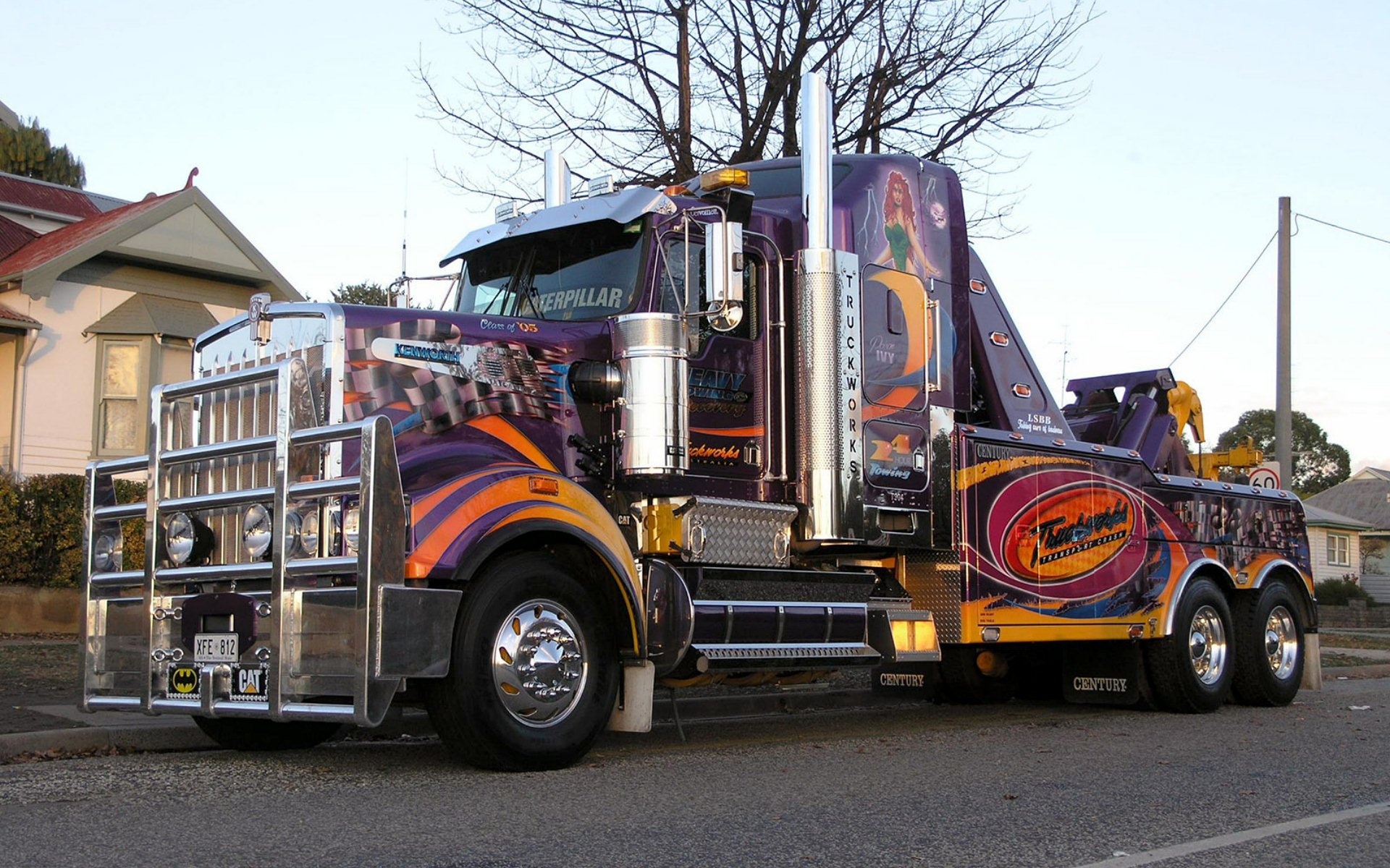 W900 Cargo Tow Truck, Kenworth Wallpaper, 1920x1200 HD Desktop