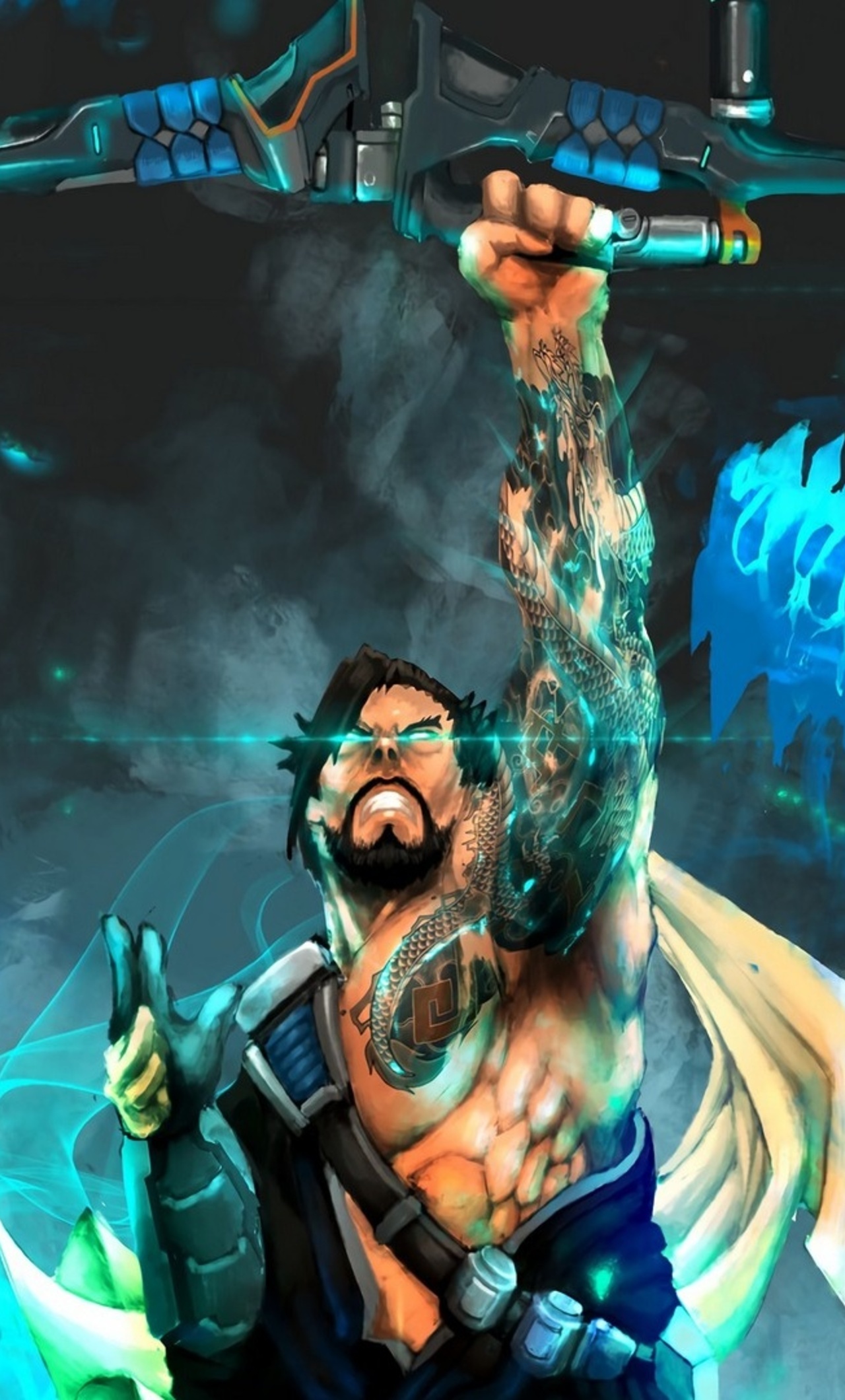 Hanzo, Archer, Dragon, Overwatch, 1280x2120 HD Phone