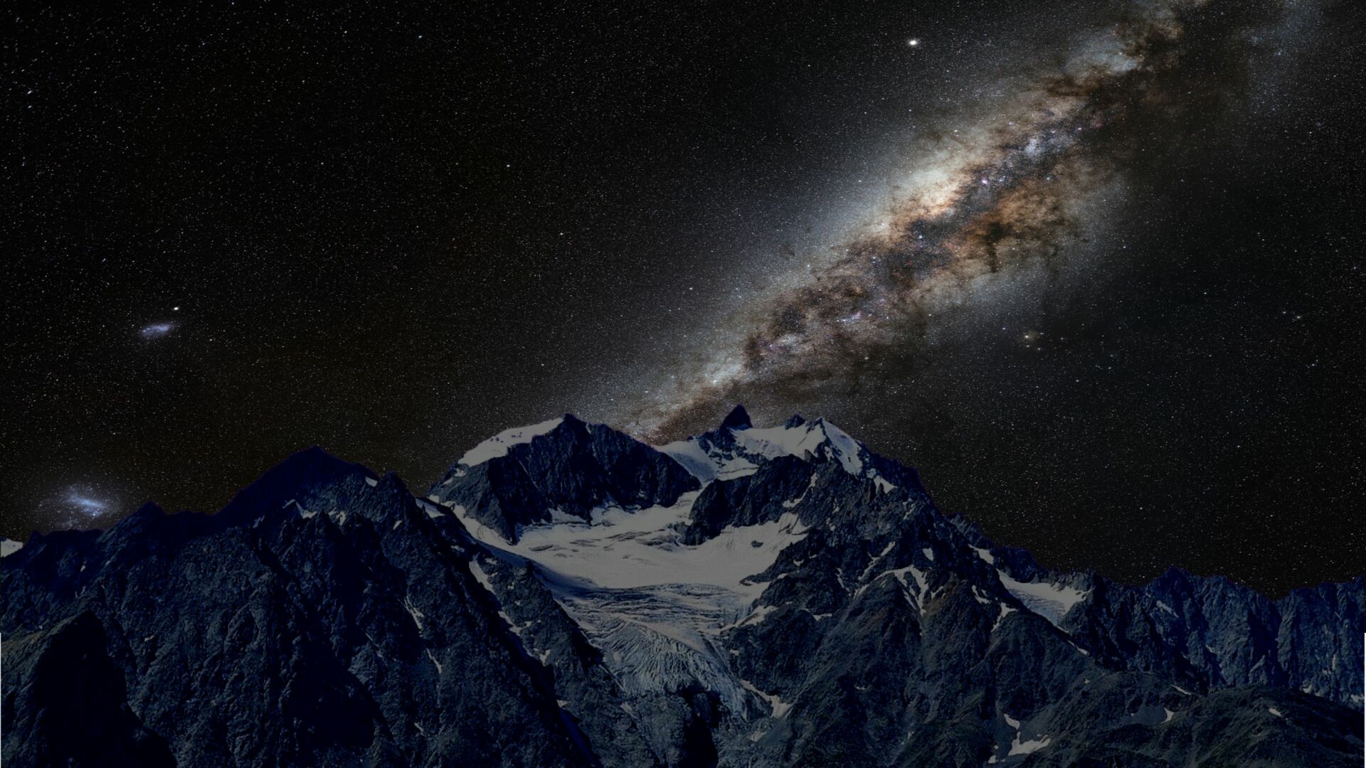 Milky Way, starry night mountains, image picture, 1920x1080 Full HD Desktop