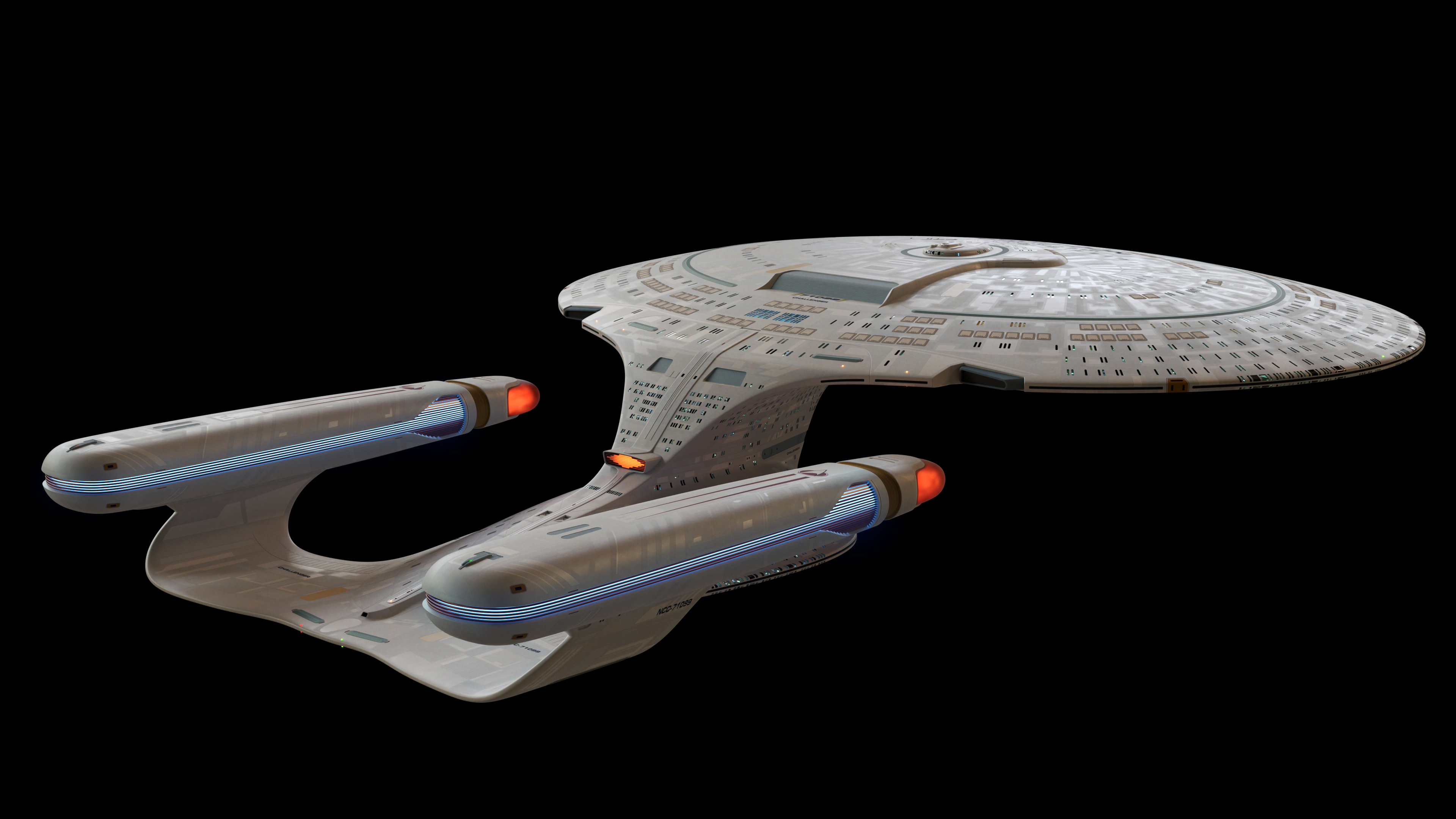 Lewis galaxy class, Starfleet flagship, Stellar engineering, Classic starship design, 3840x2160 4K Desktop