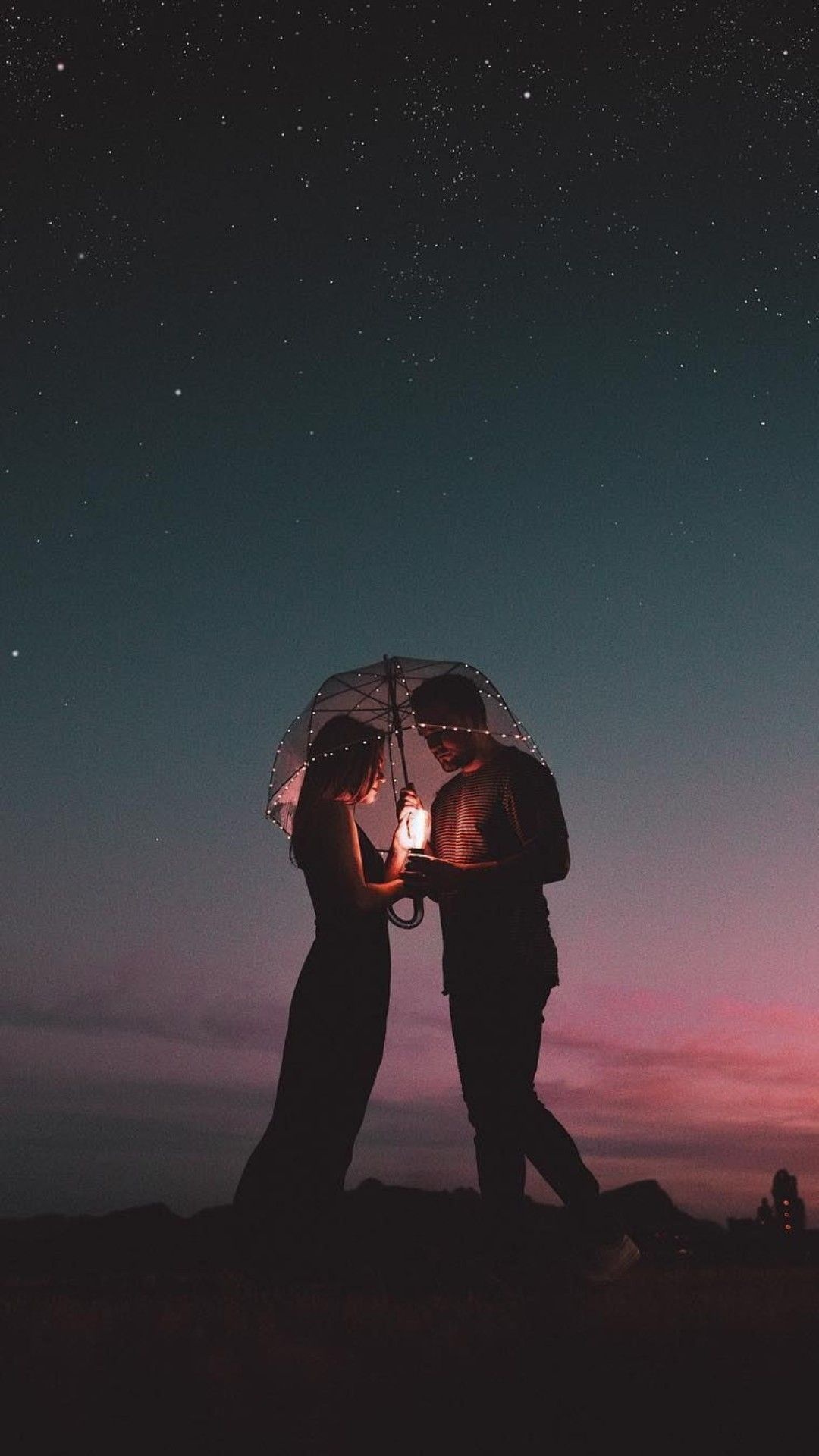 Cute love couple, Wallpaper, Romantic, Silhouette, 1080x1920 Full HD Phone