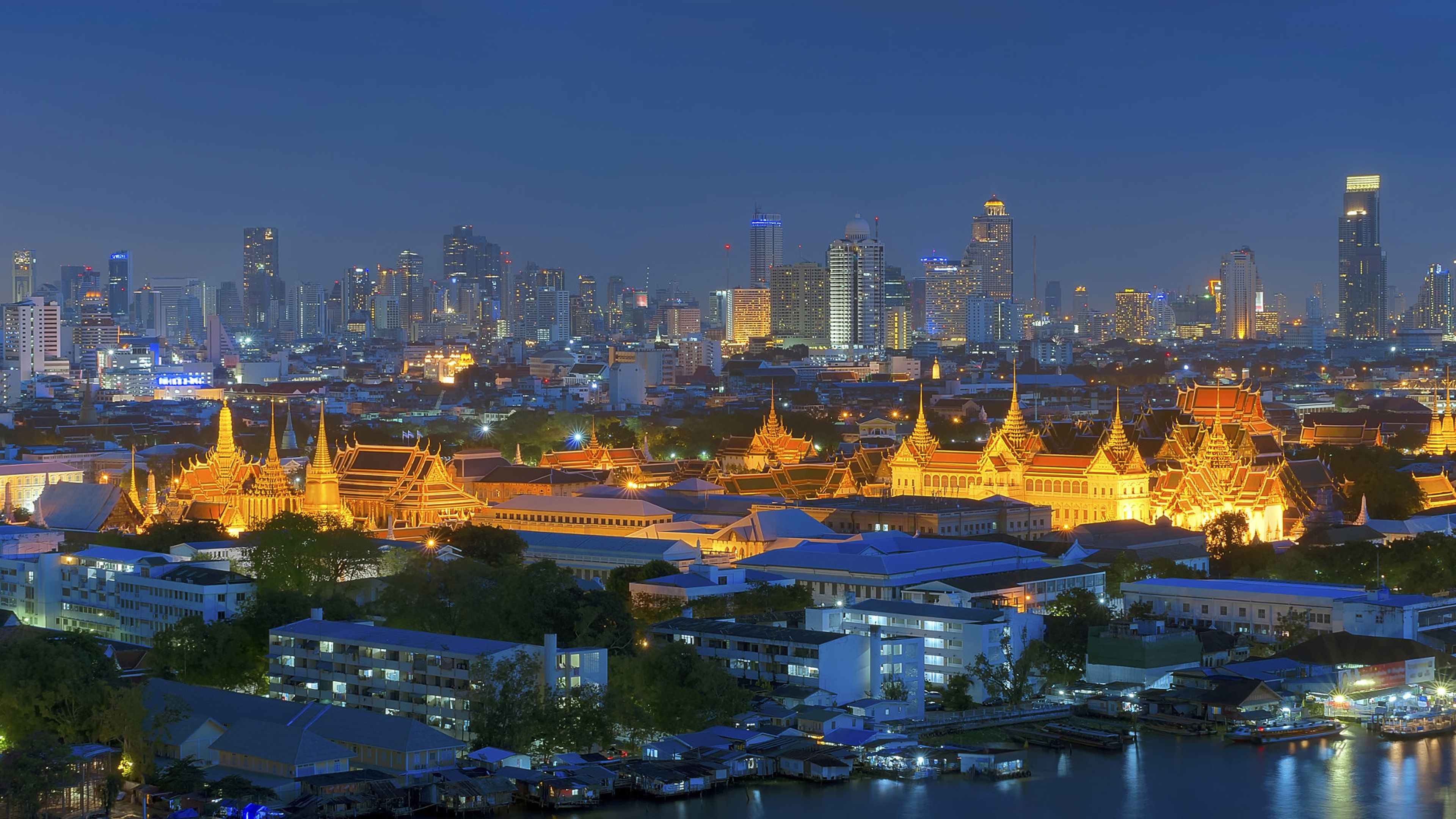 Cityscape beauty, Bangkok streets, Cultural landmarks, Vibrant city, 3840x2160 4K Desktop