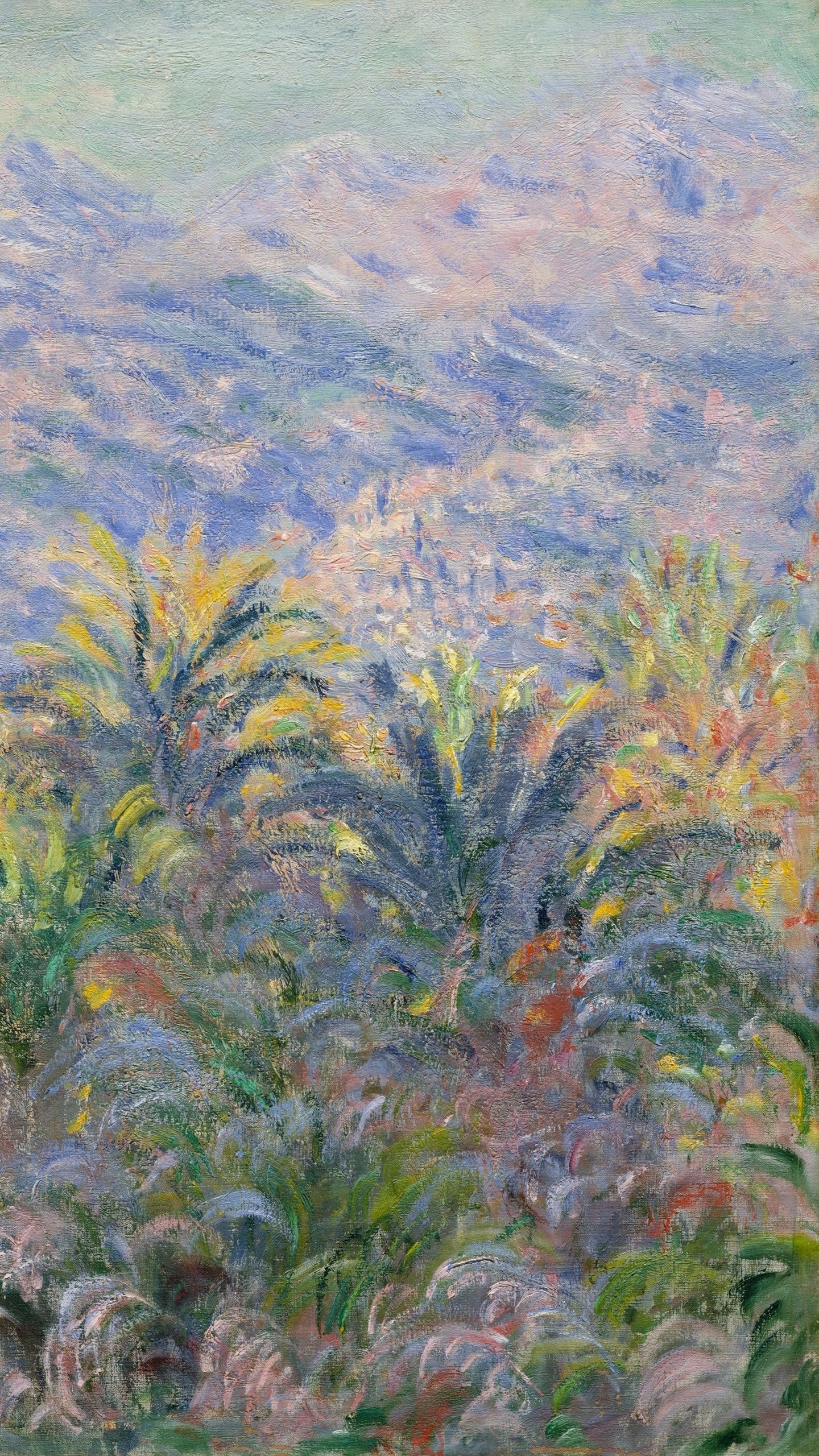 Palm Trees at Bordighera, Impressionists Wallpaper, 1440x2560 HD Phone