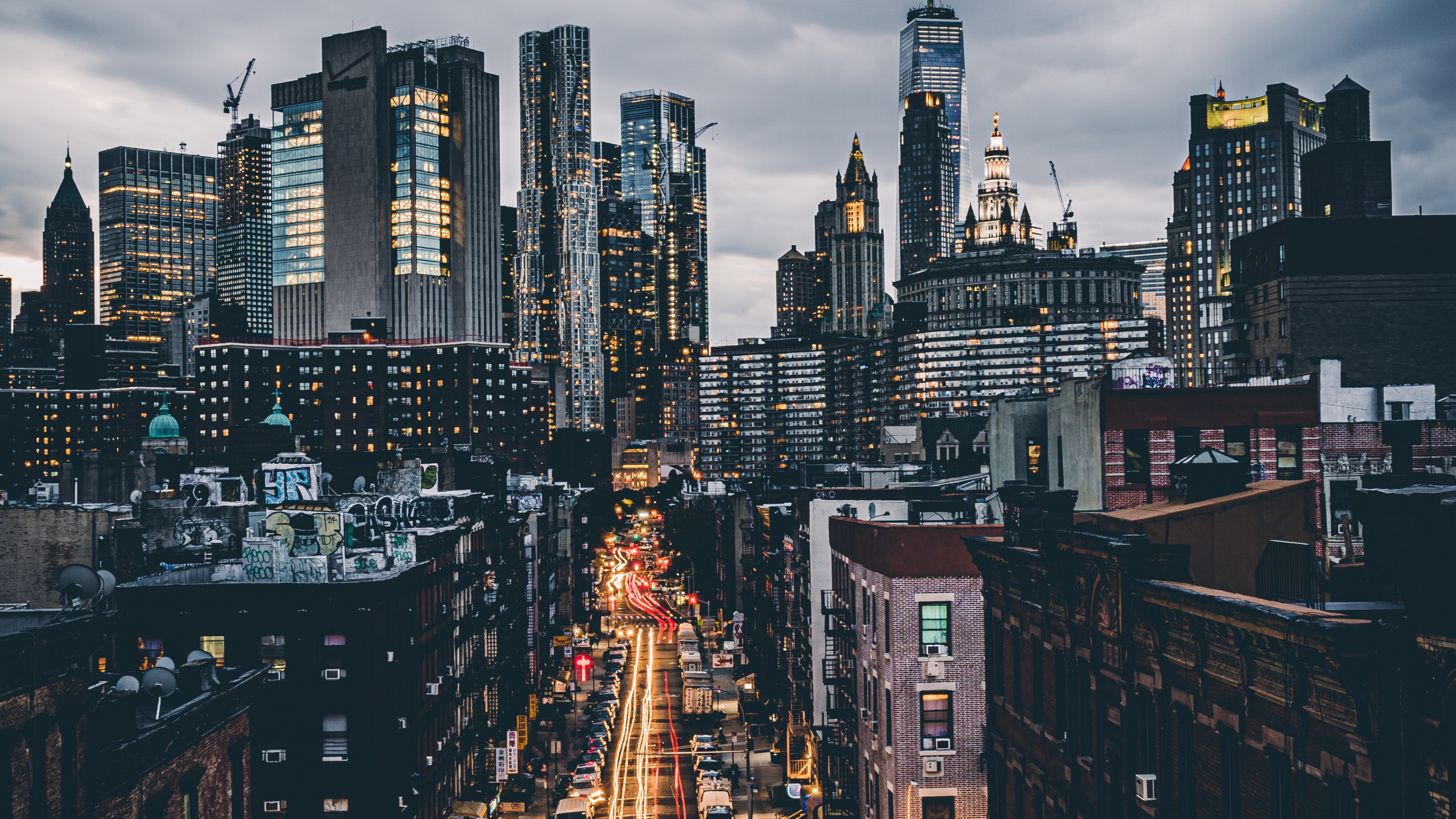 High towers buildings, Evening cityscape, 4K UHD, Widescreen, 3840x2160 4K Desktop