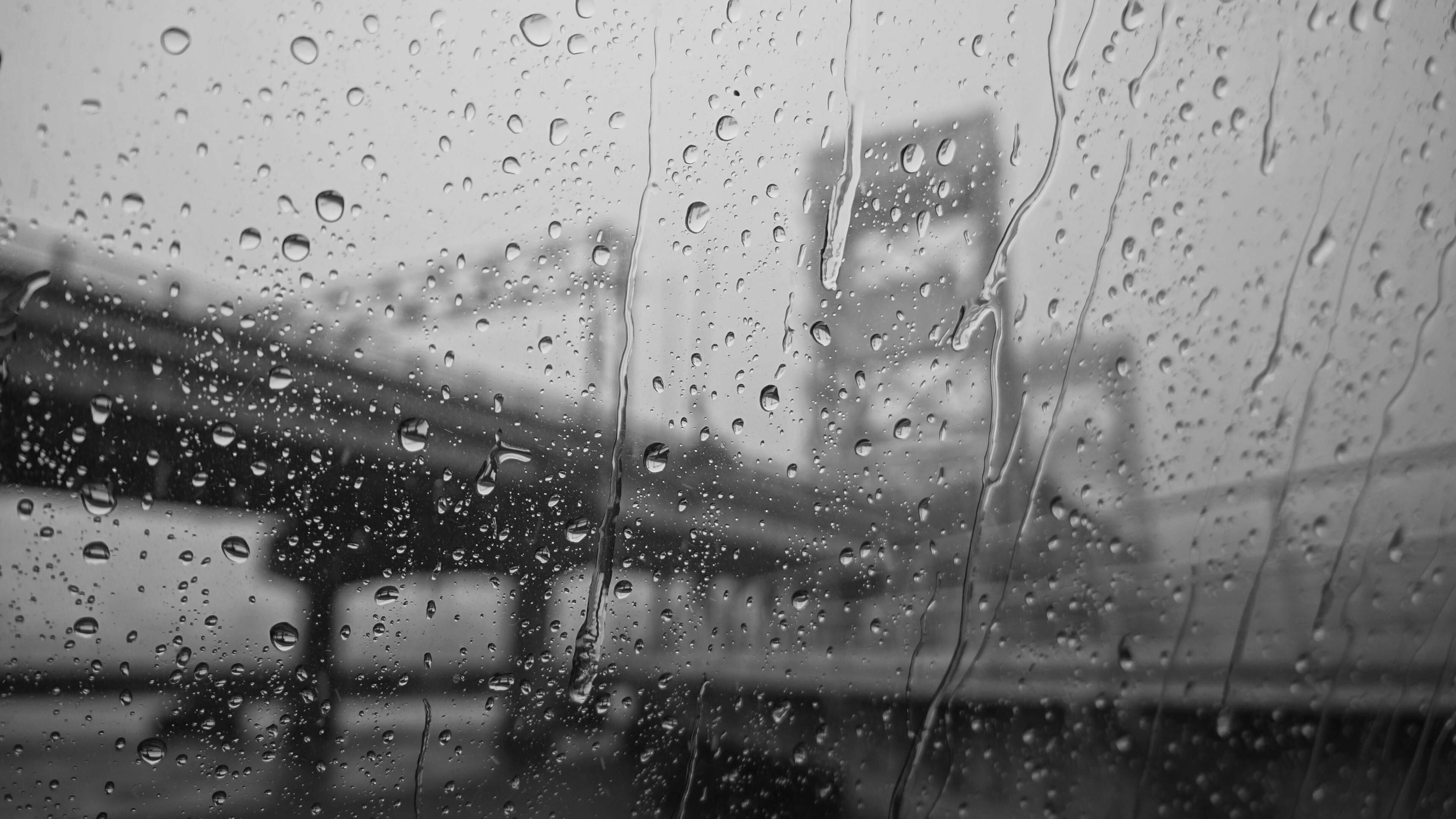 Raindrops on window, Serene ambiance, Window rain wallpapers, Soothing visuals, 3840x2160 4K Desktop