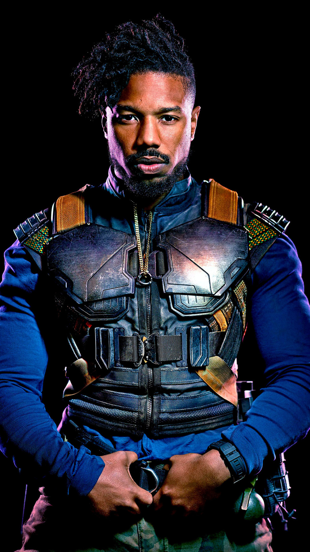 Michael B. Jordan, Movies, Erik Killmonger, Black Panther, iPhone wallpapers, 1080x1920 Full HD Phone