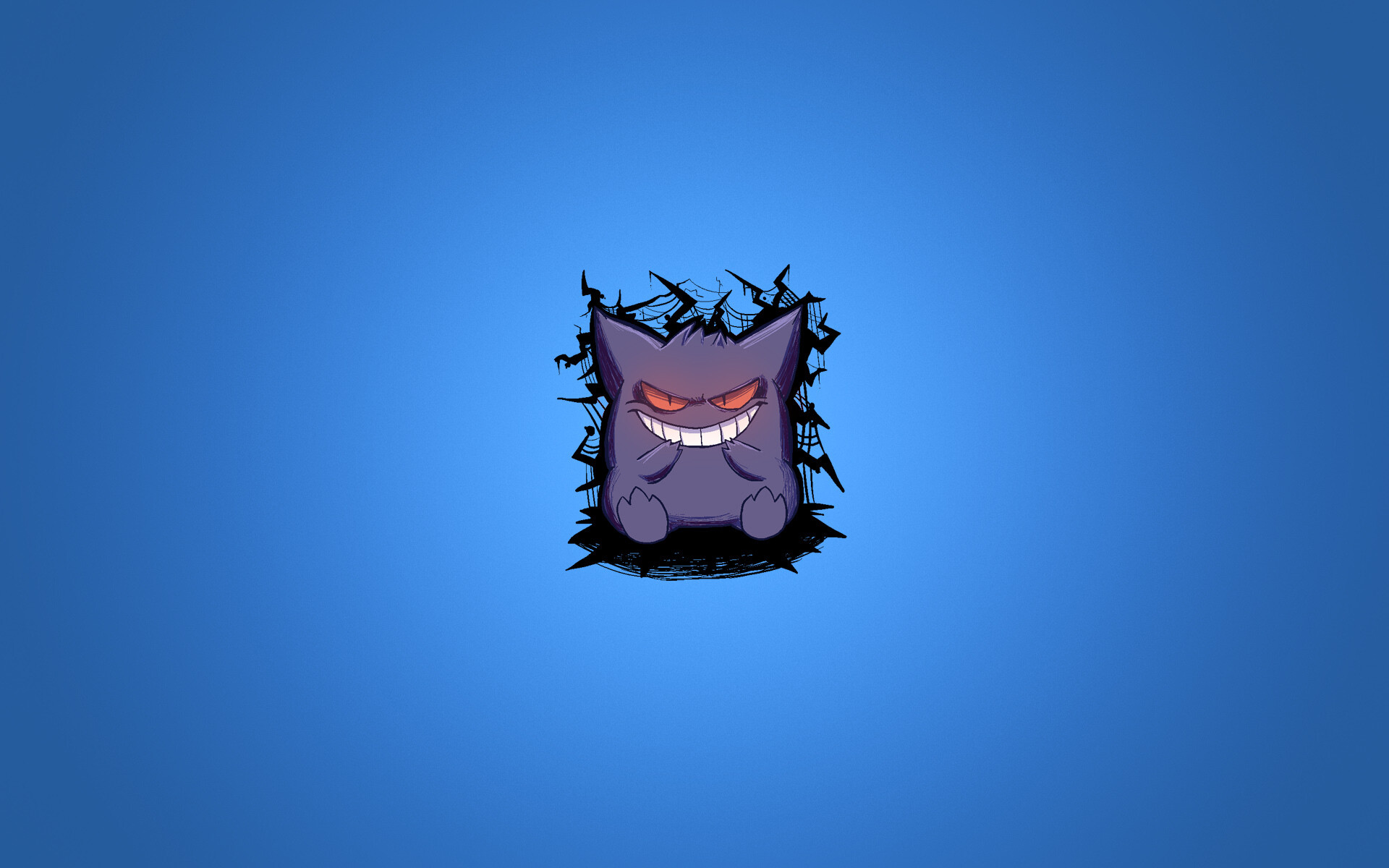 Purple smile minimalism, Blue background, Pokemon wallpaper, Minimalistic art, 1920x1200 HD Desktop