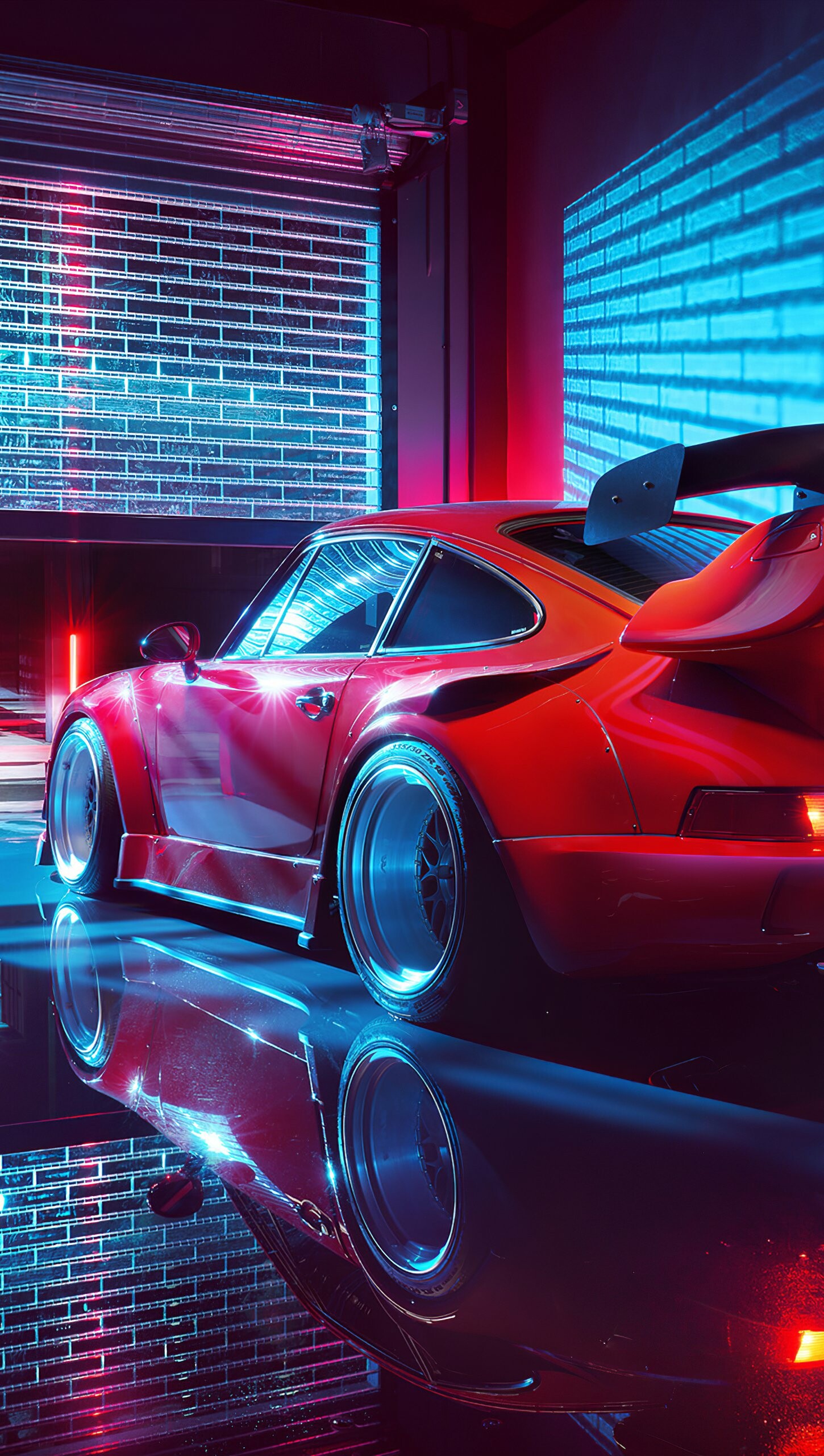 Red Porsche wallpaper 4K, Ultra HD visuals, Bold and stylish, 1450x2560 HD Phone