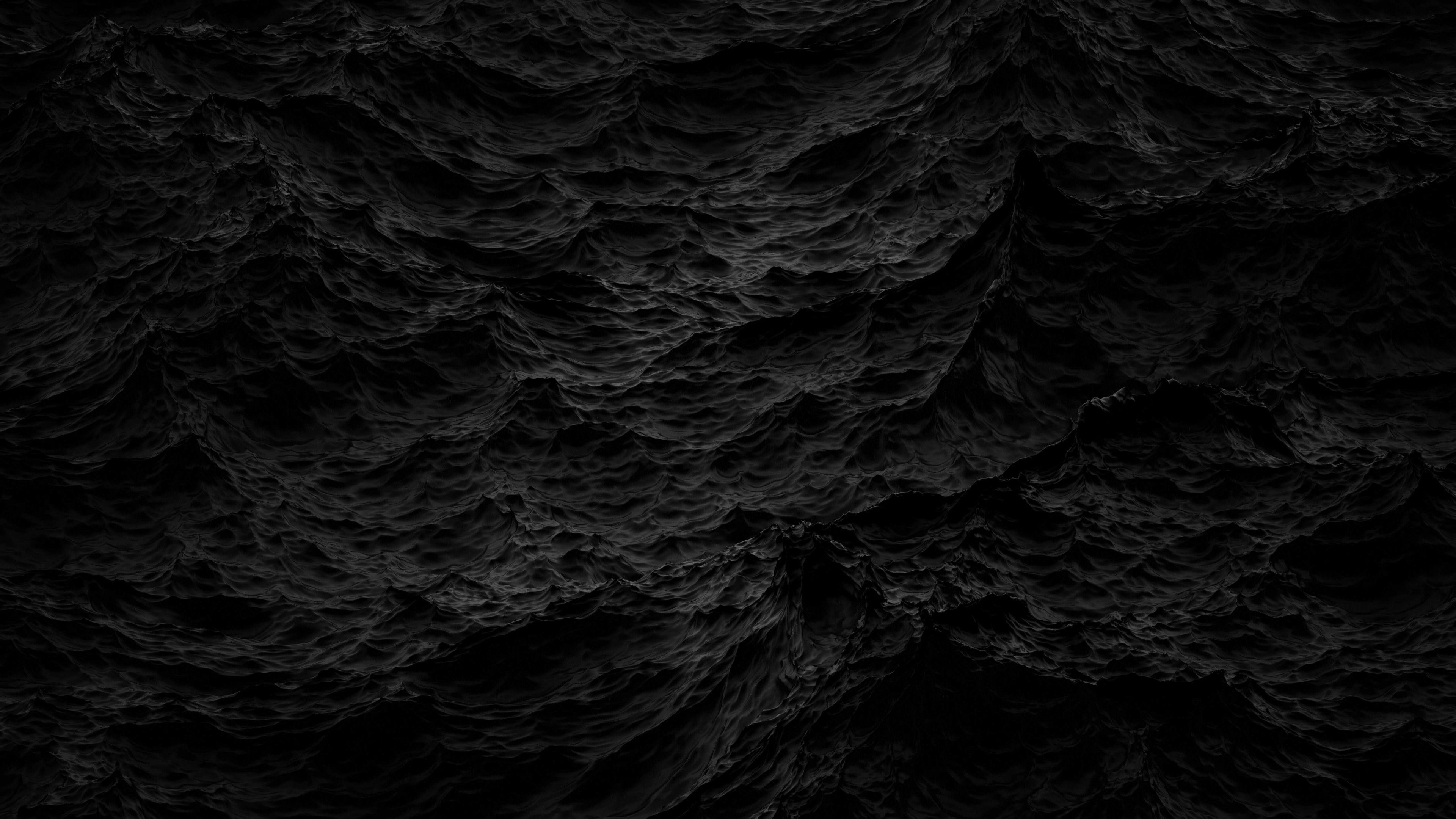 Wawes, Matte Black Wallpaper, 3840x2160 4K Desktop