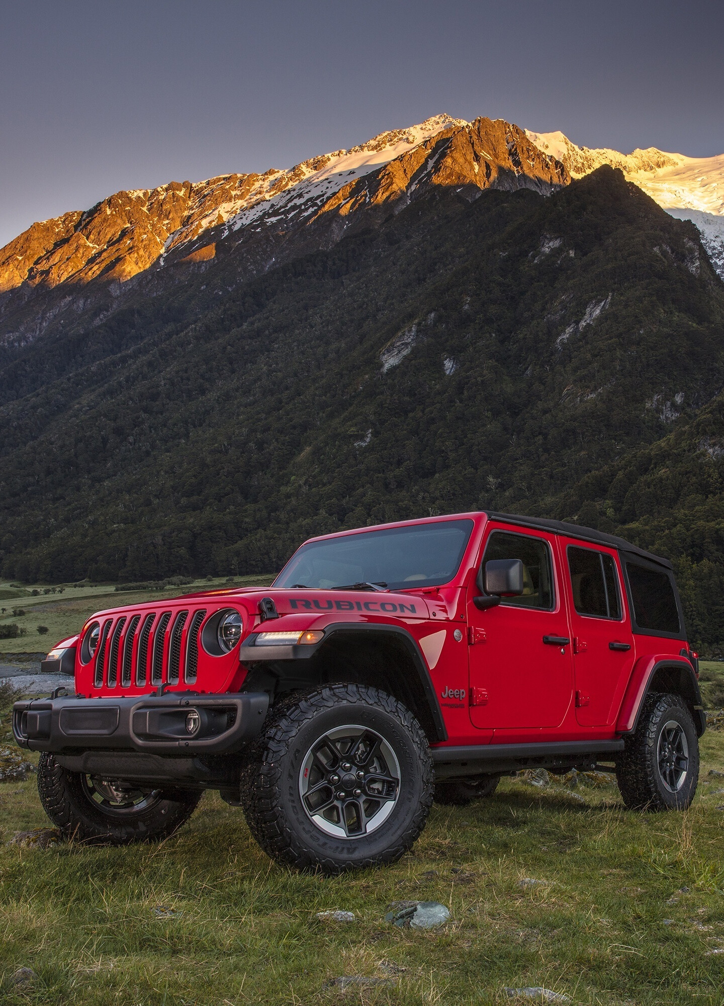 Red 4x4 SUV Jeep Wrangler wallpaper, Eye-catching beauty, Off-road beast, Commanding presence, 1440x2000 HD Phone