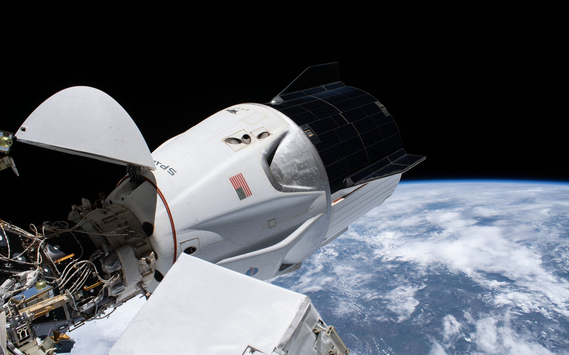 SpaceX Crew 1 NASA mission, Crew Dragon Resilience, Open space, 1920x1200 HD Desktop