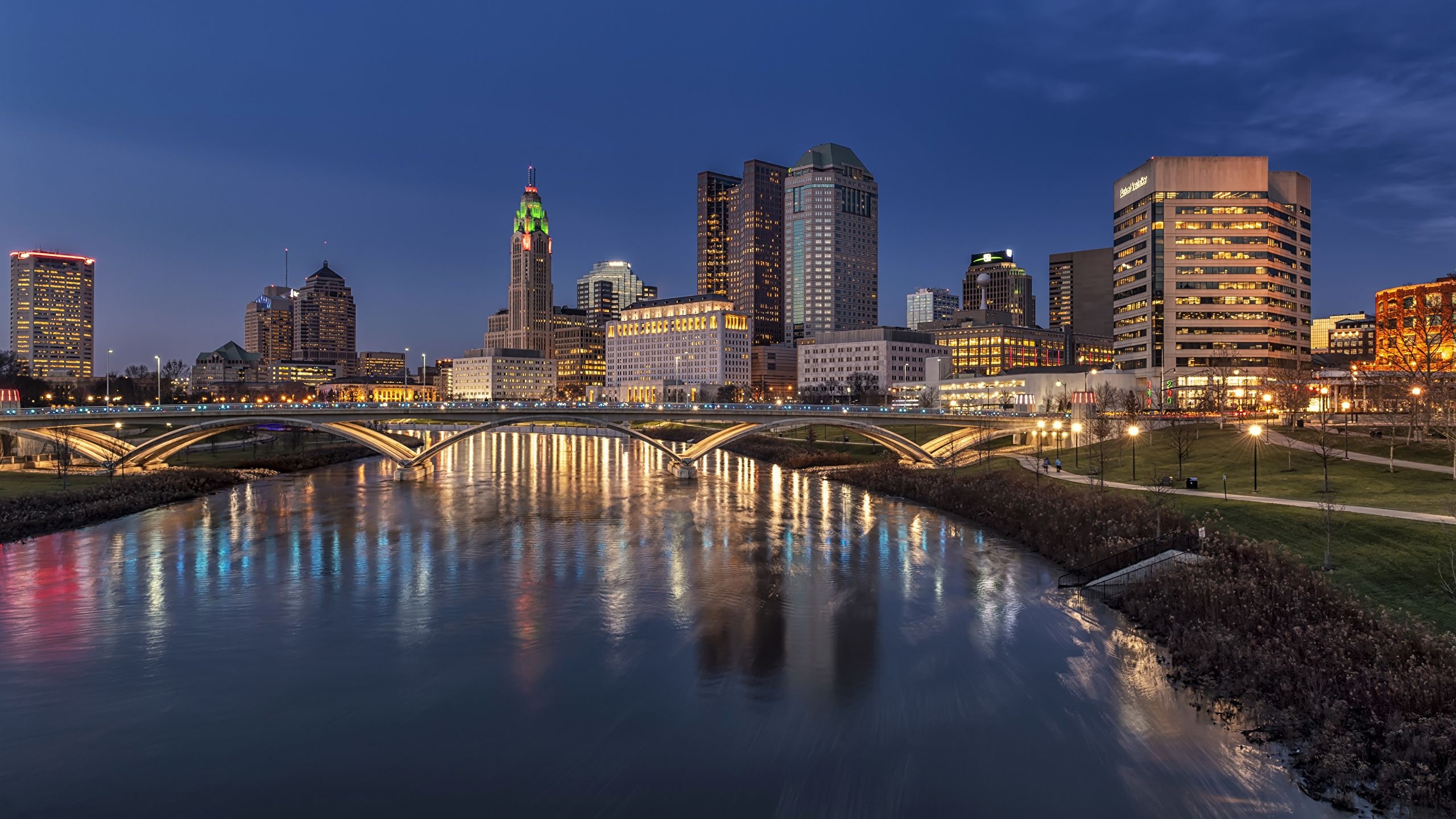 Columbus skyline, Travels, Skyline wallpapers, High quality, 2560x1440 HD Desktop