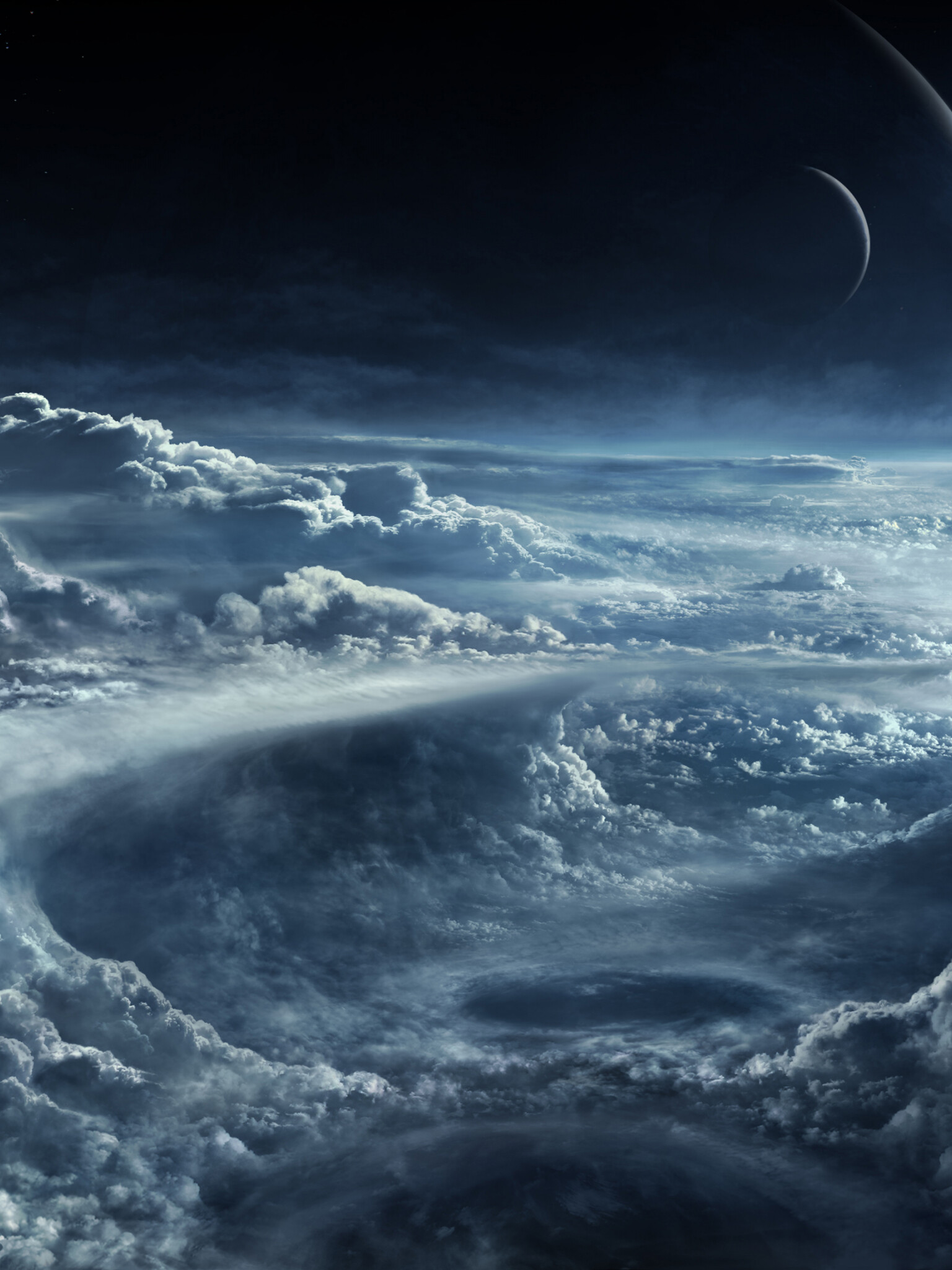 Space and clouds, Stunning 4K, Interstellar view, Desktop wallpaper, 1540x2050 HD Phone