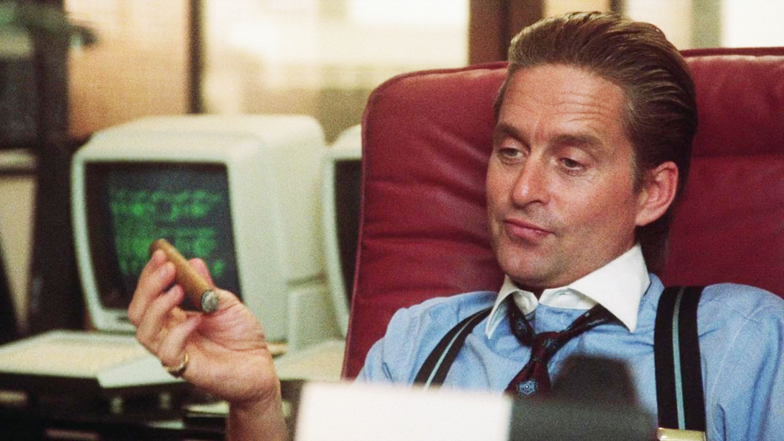 Gordon Gekko, Wall Street movie, Corporate greed, Stock exchange, 2560x1440 HD Desktop