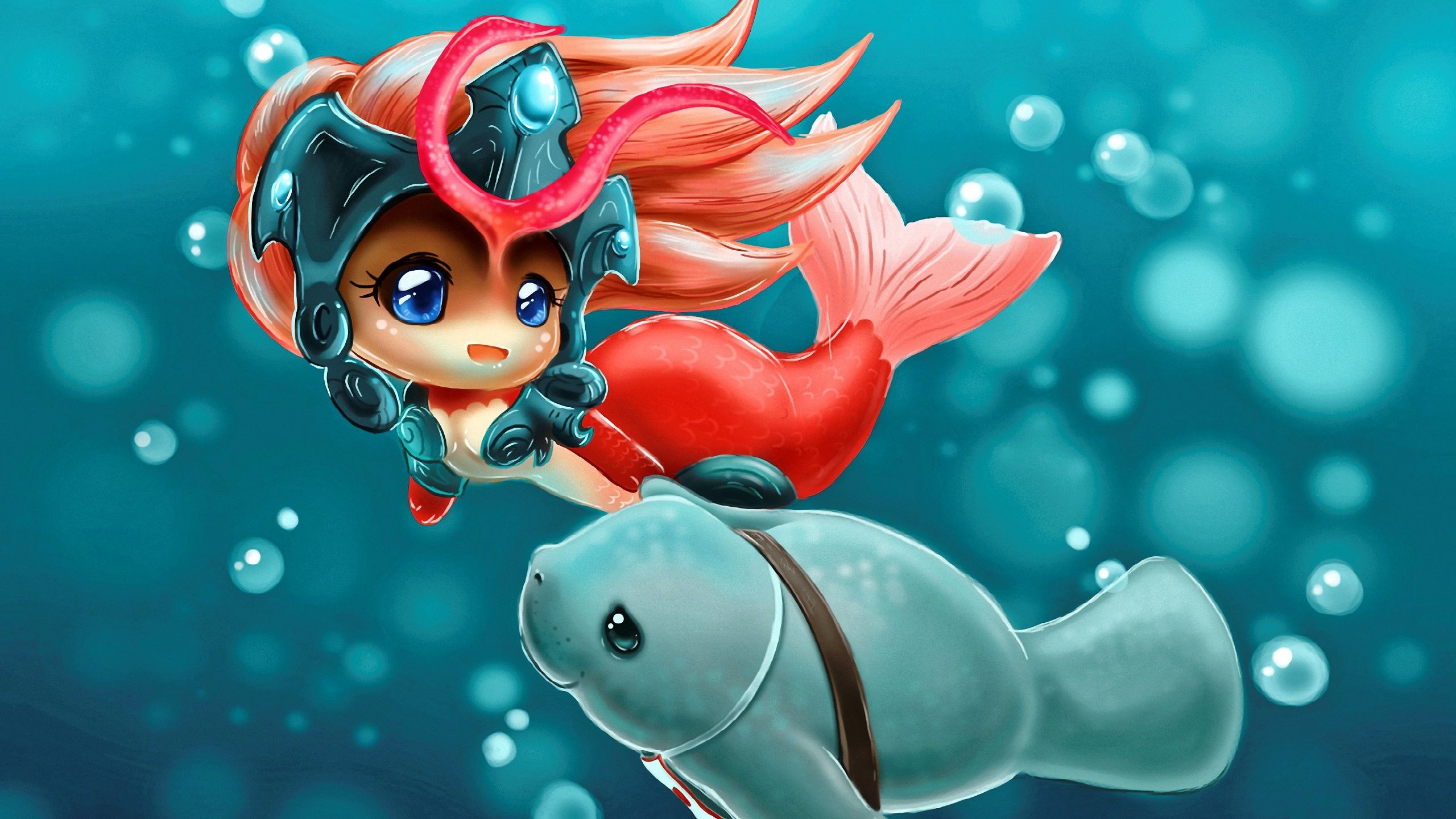 Anime Mermaid Wallpapers, League of Legends, Meerjungfrau, 2560x1440 HD Desktop