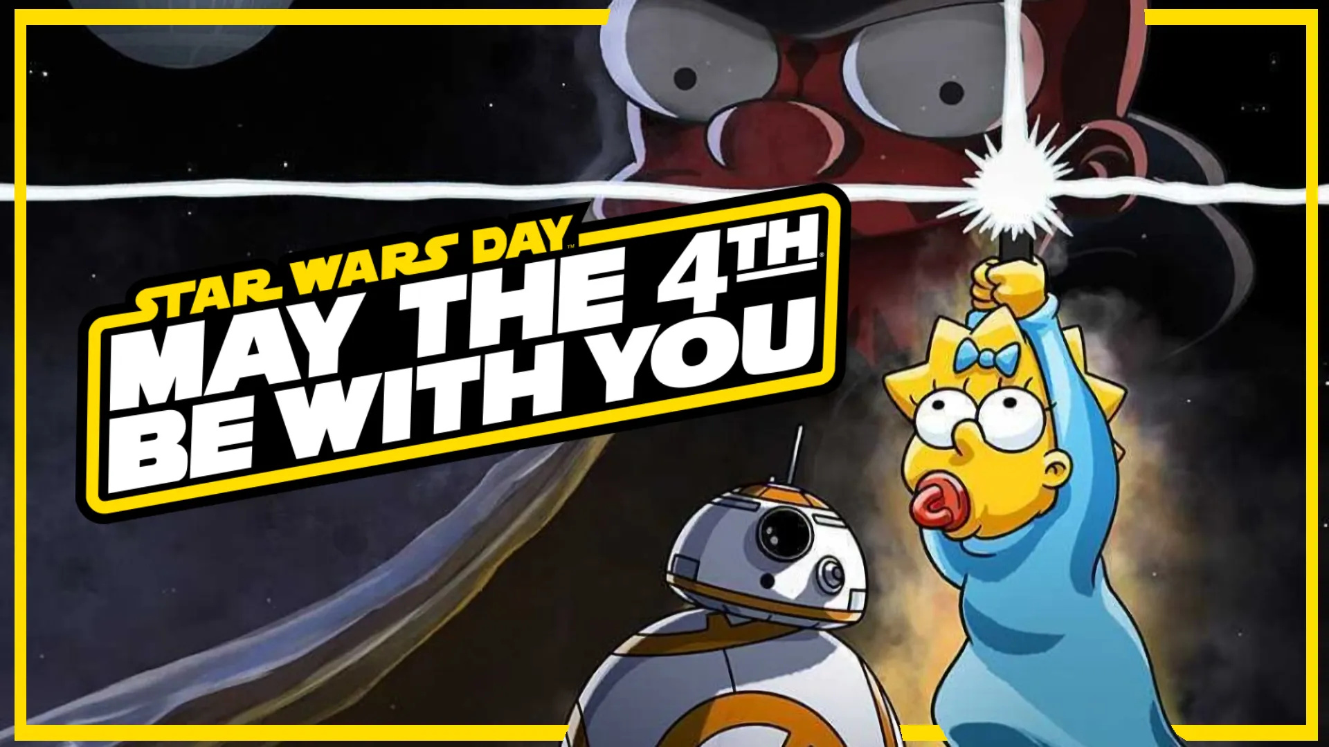 Maggie Simpson and BB-8, May the 4th (Star Wars Day) Wallpaper, 1920x1080 Full HD Desktop