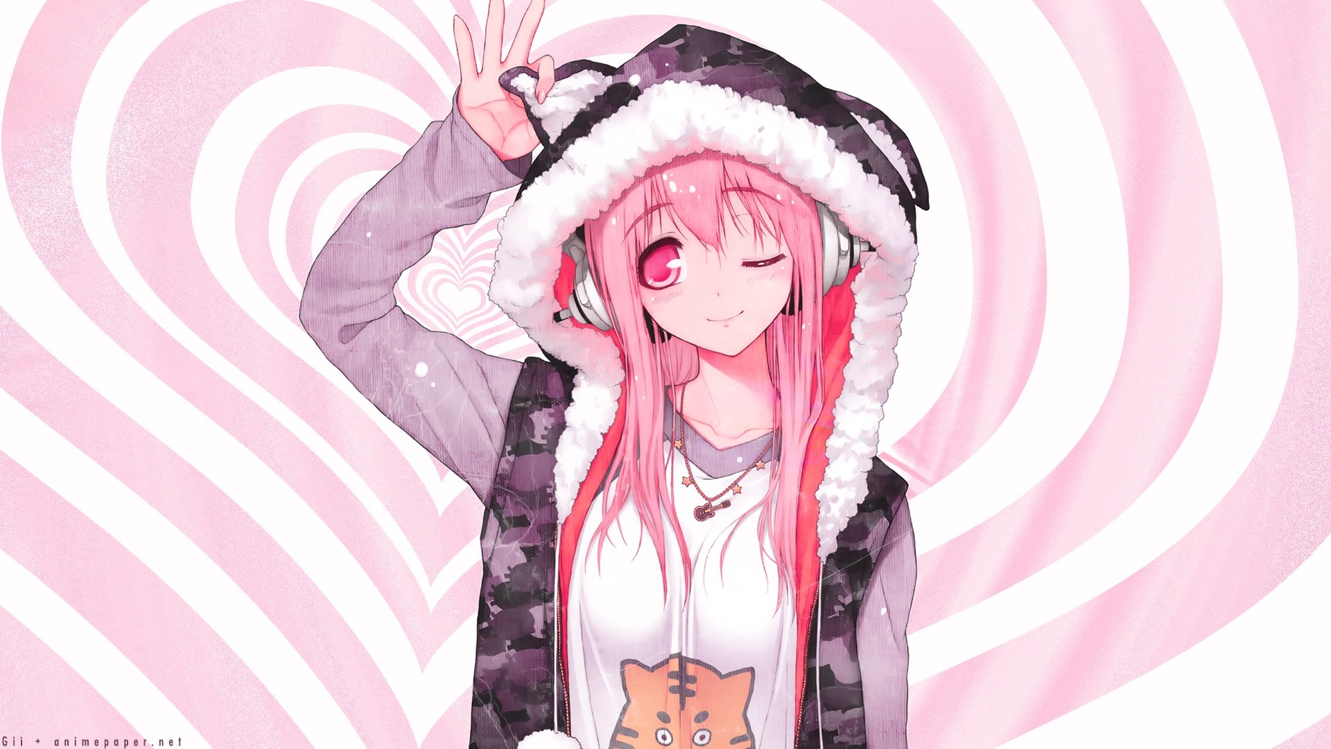 Super Sonico, Cute Pink Wallpaper, 1920x1080 Full HD Desktop