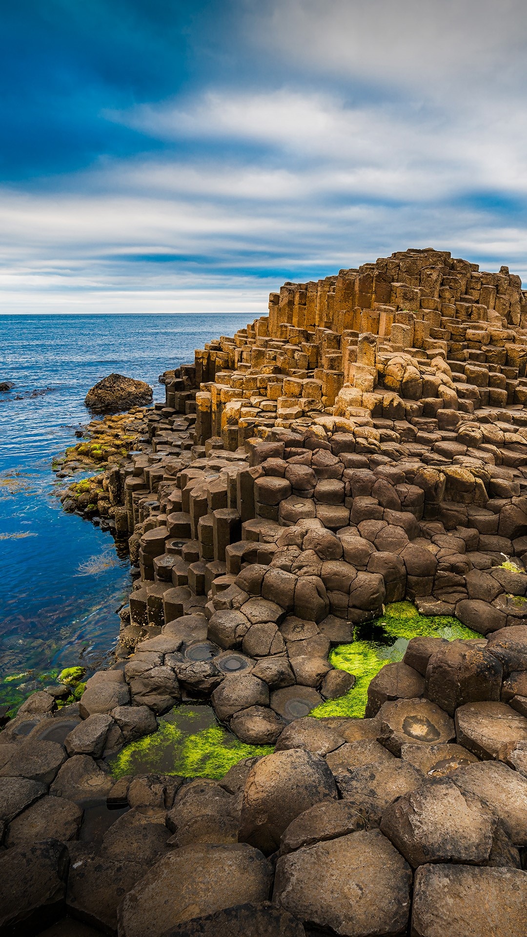 Giant's Causeway, County Antrim, Bushmills, Northern Ireland, 1080x1920 Full HD Phone