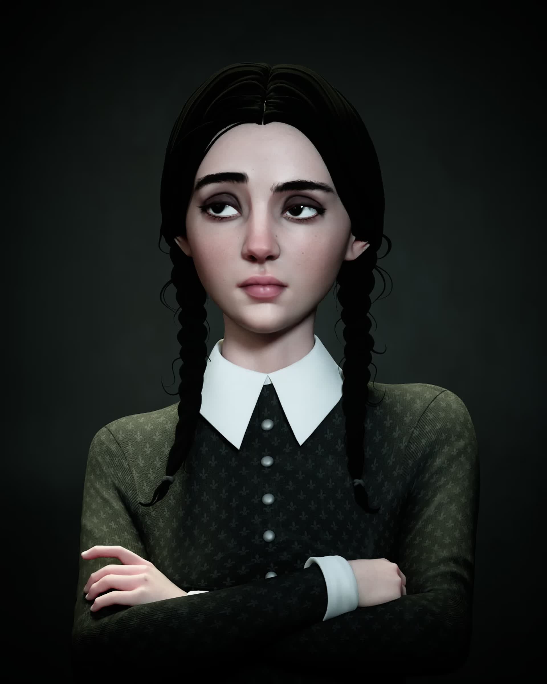 Wednesday Addams, Movies, Artstation Wednesday Addams, 1920x2400 HD Phone