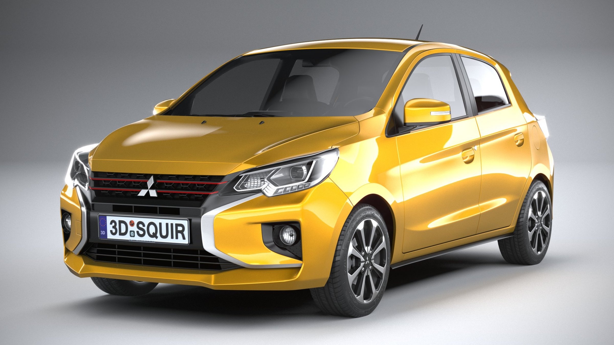 Mitsubishi Mirage, 2020, 3D Model, Squir, 2400x1350 HD Desktop