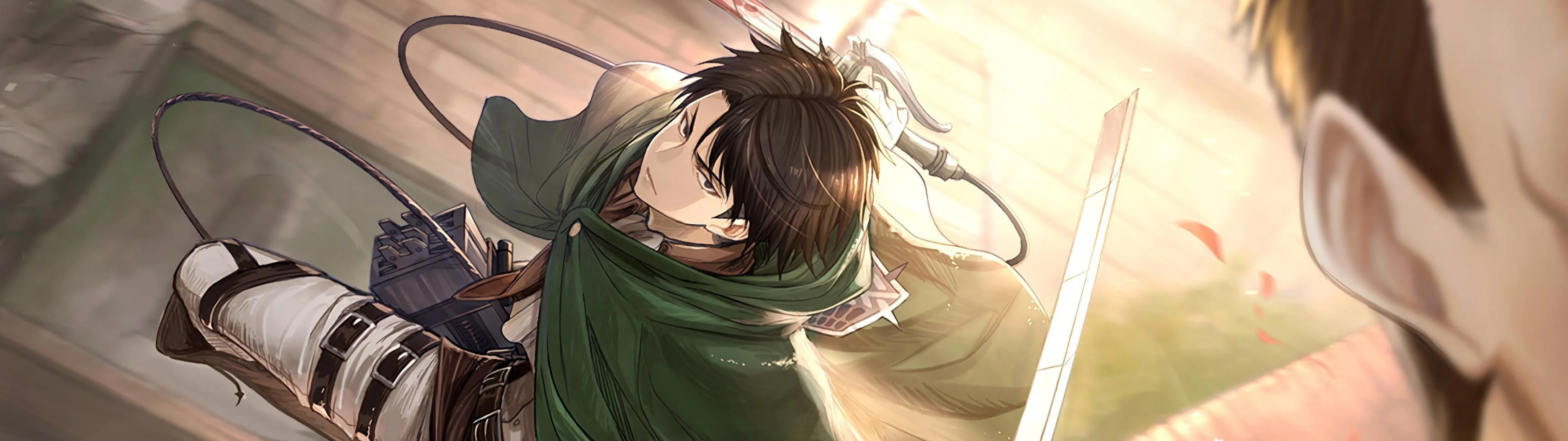 Attack on Titan, Dual monitor wallpapers, Levi Ackerman, Unique backgrounds, 3840x1080 Dual Screen Desktop